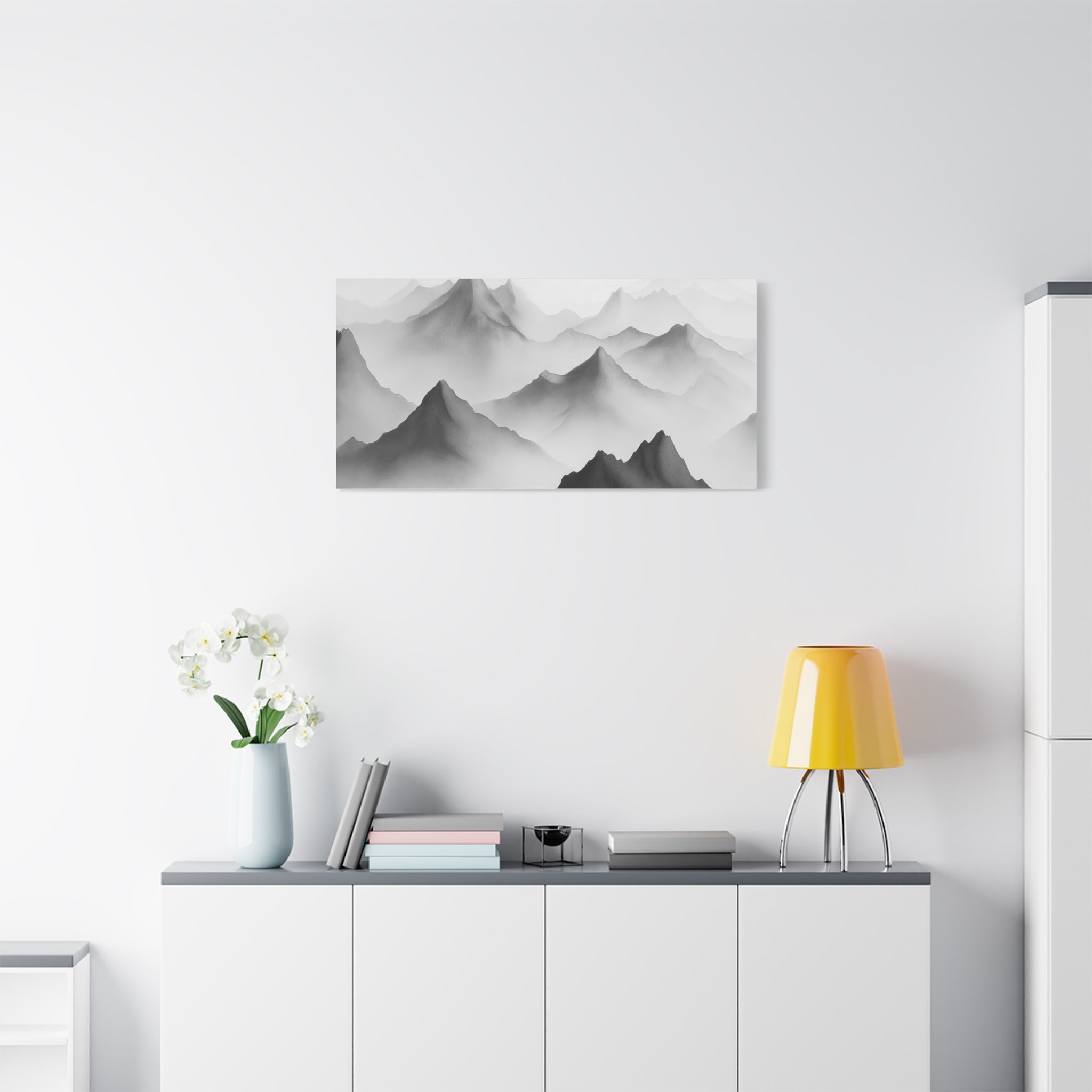Black and White Mountain Canvas Print