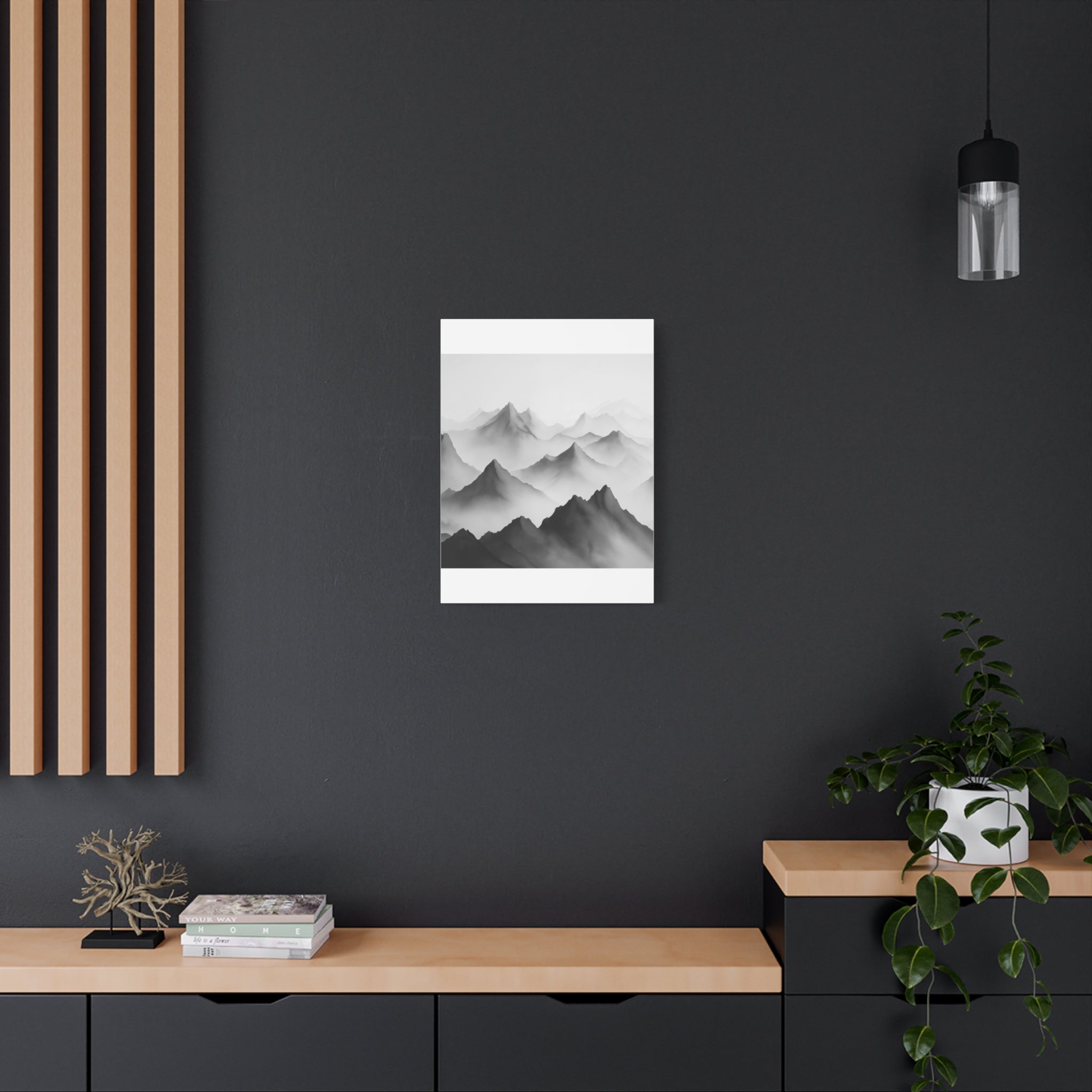 Black and White Mountain Canvas Print