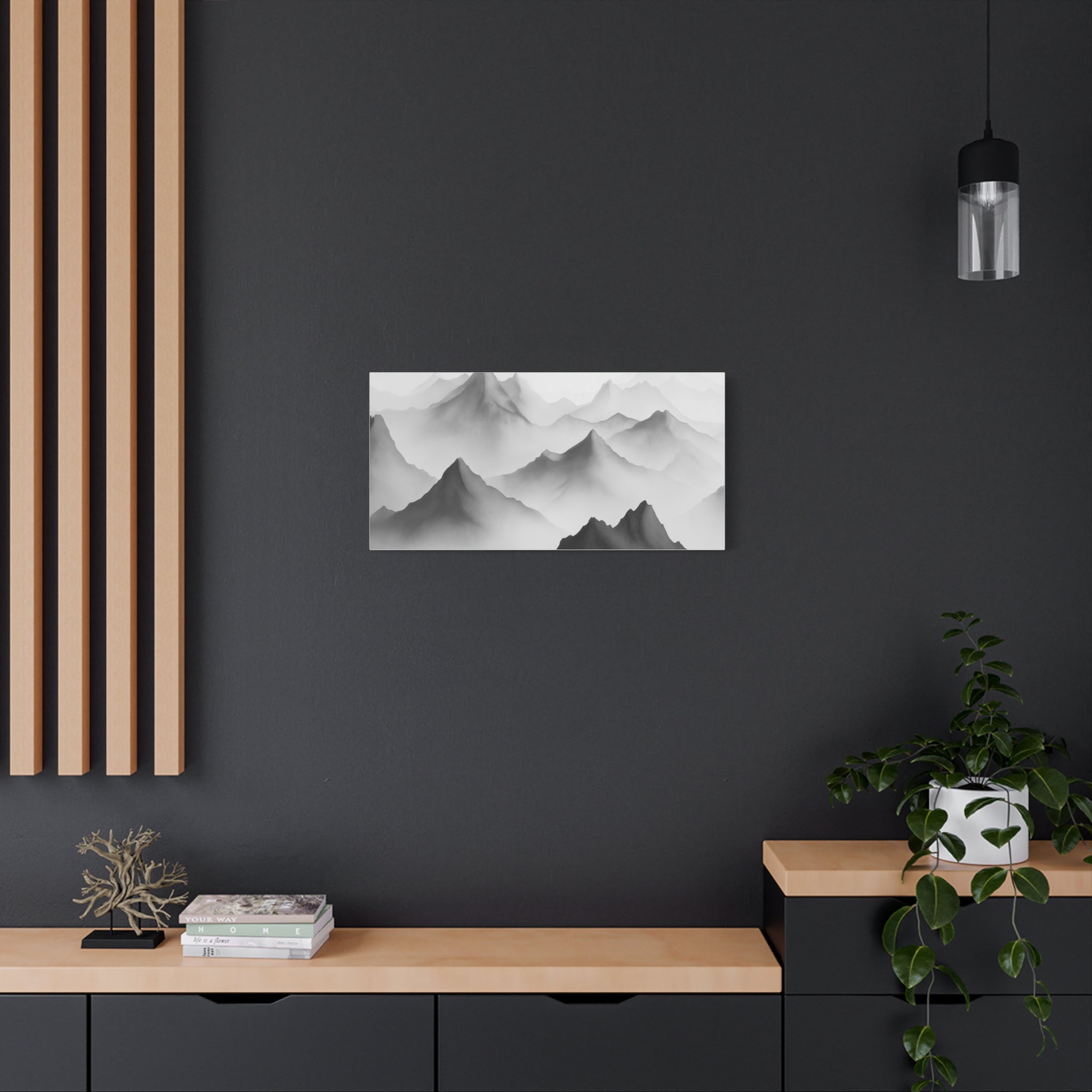 Black and White Mountain Canvas Print