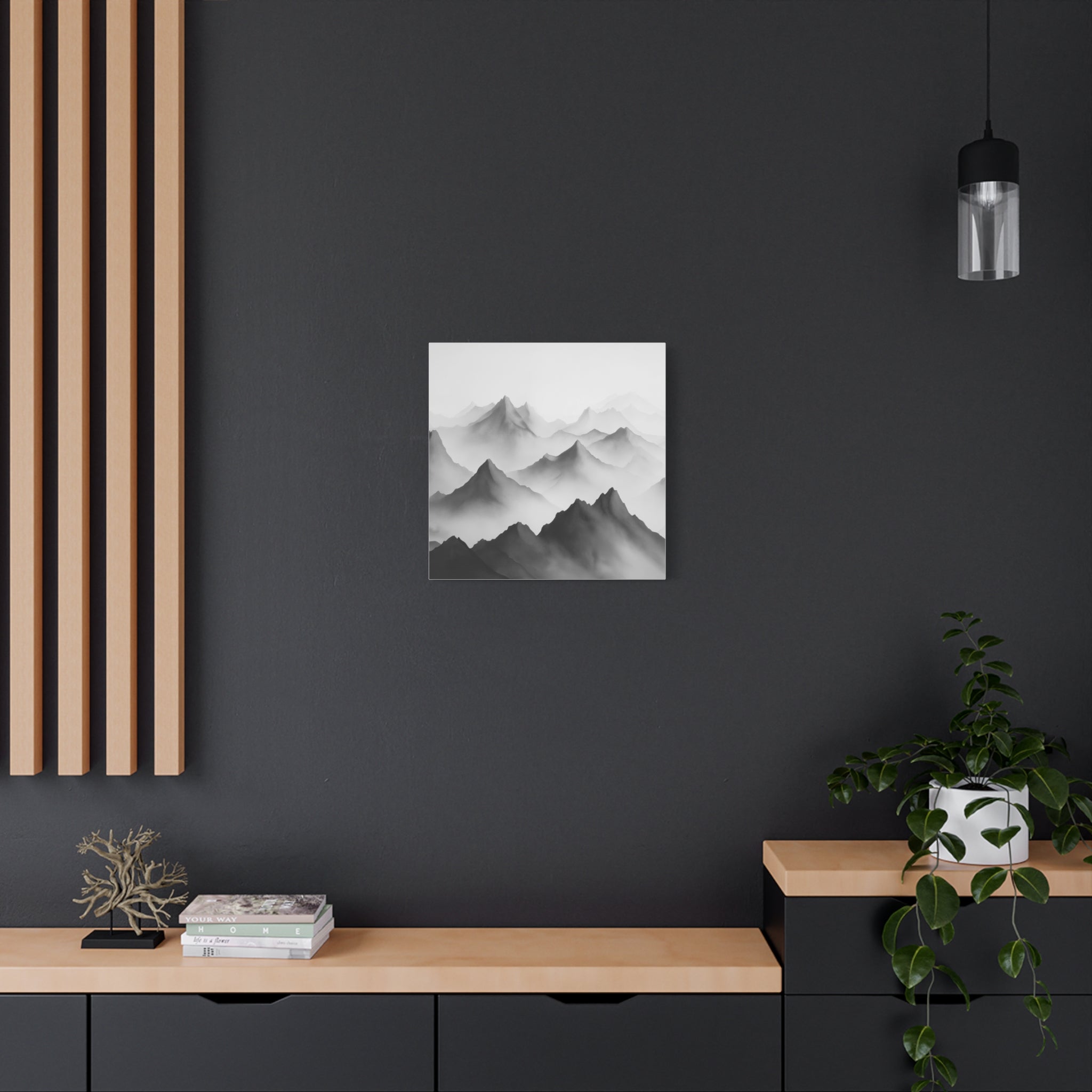 Black and White Mountain Canvas Print