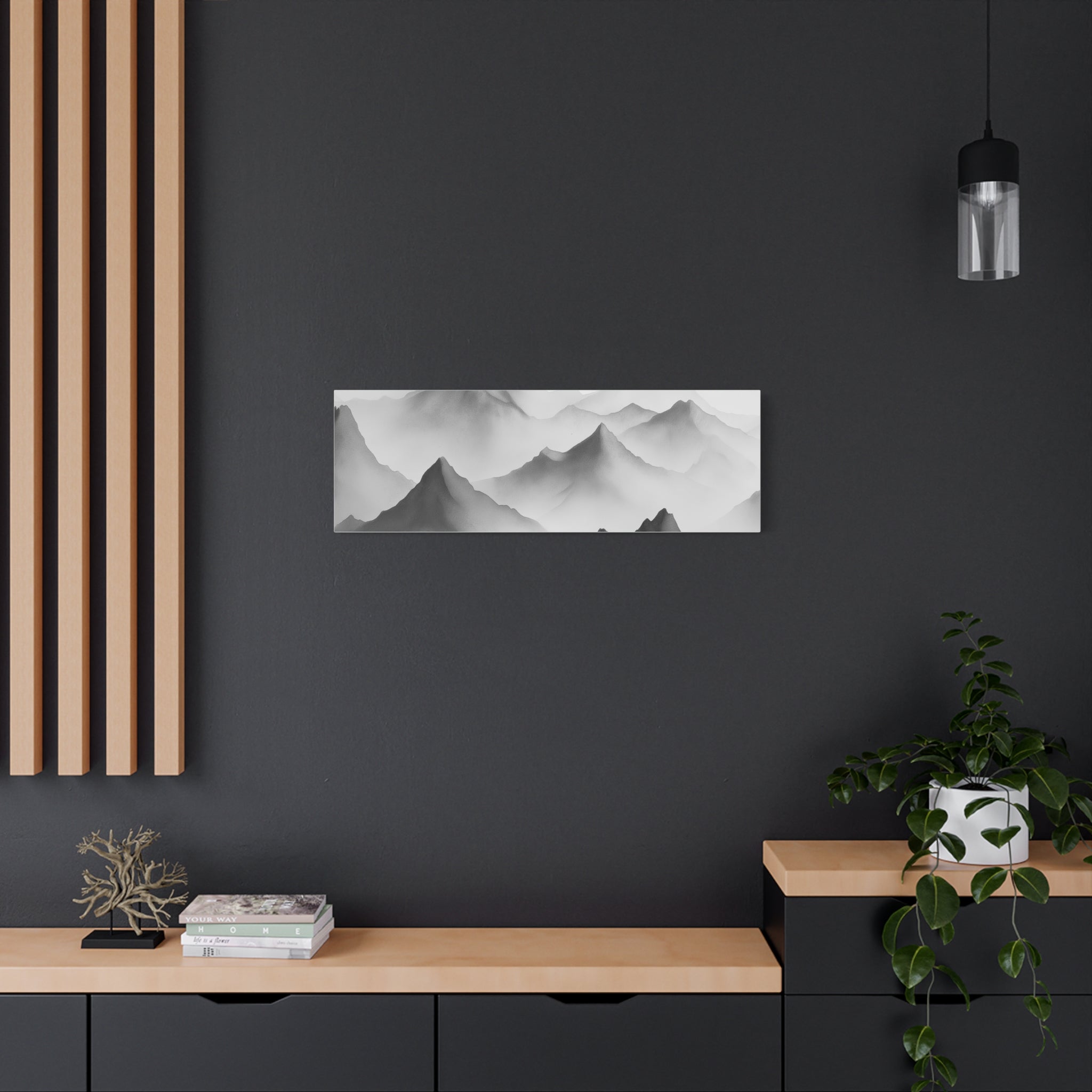 Black and White Mountain Canvas Print