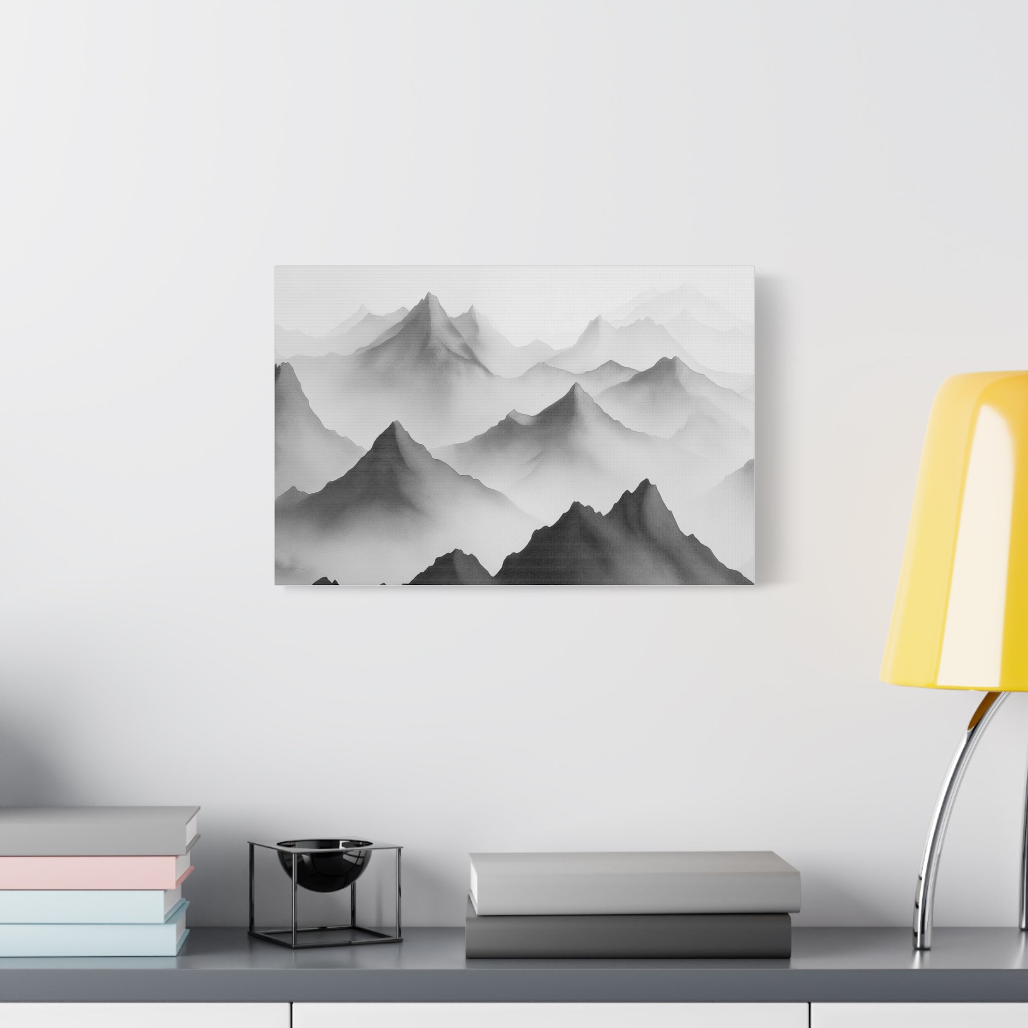 Black and White Mountain Canvas Print