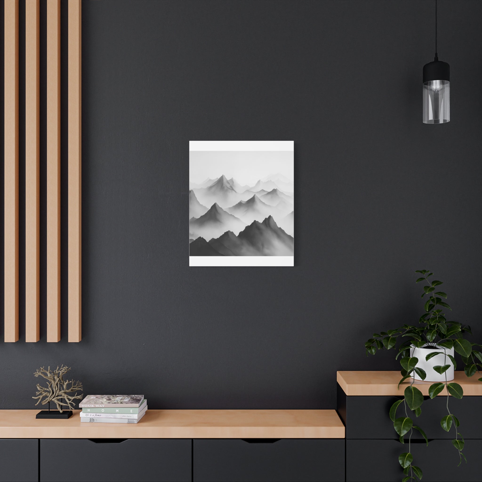 Black and White Mountain Canvas Print