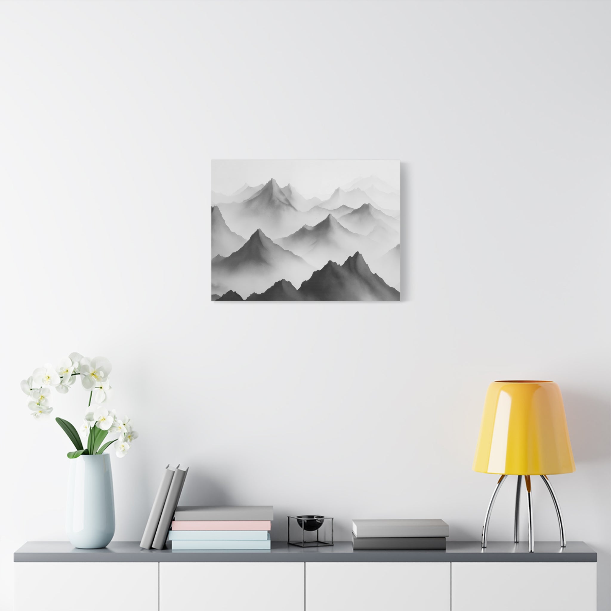 Black and White Mountain Canvas Print