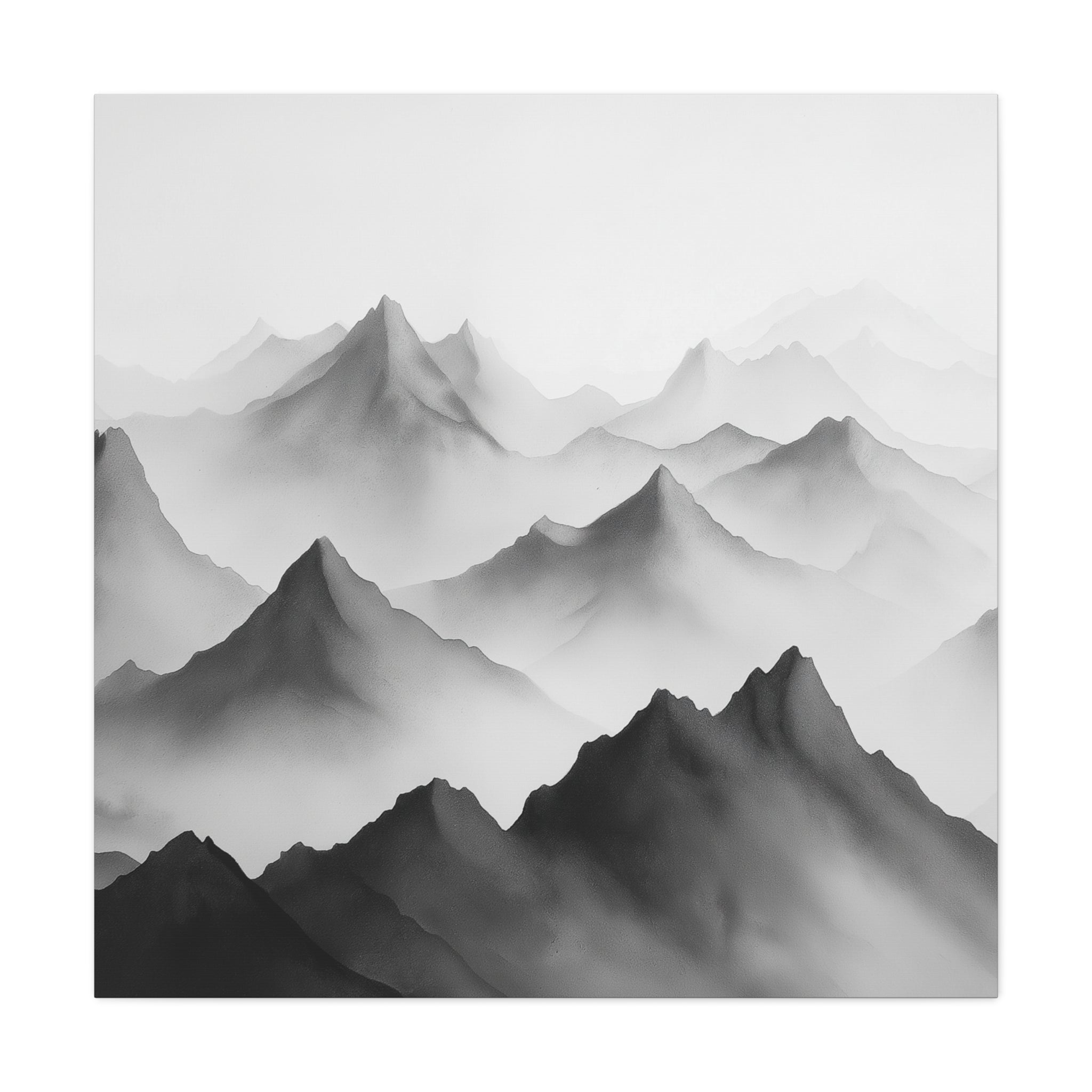 Black and White Mountain Canvas Print
