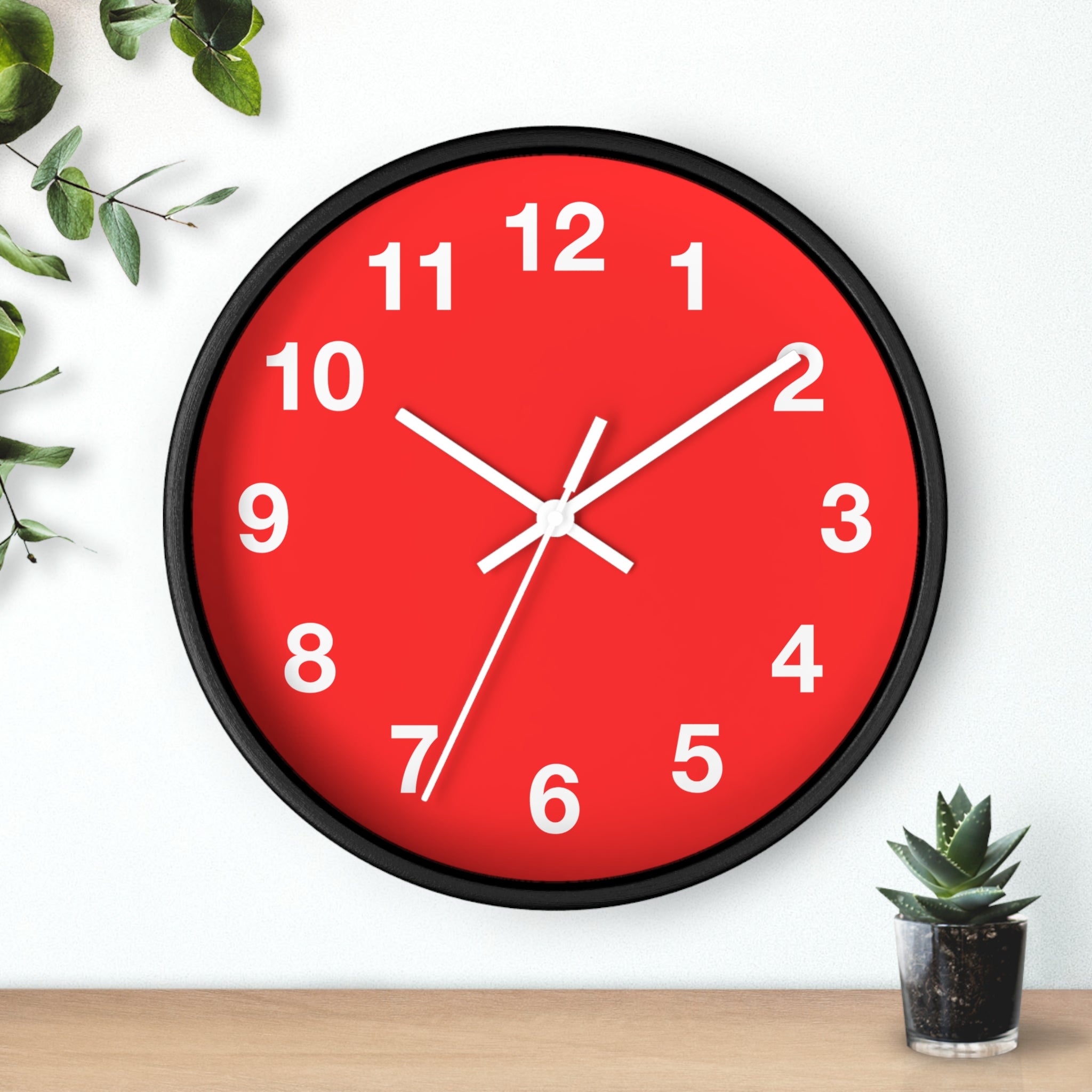 Vibrant Red Wall Clock