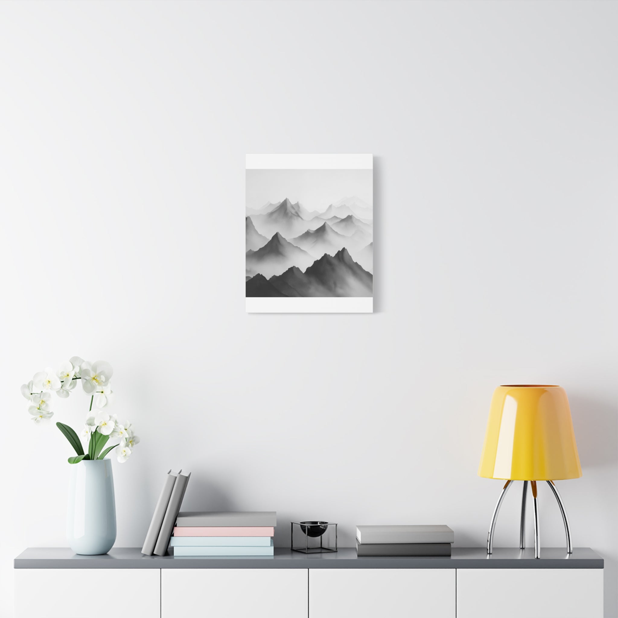 Black and White Mountain Canvas Print