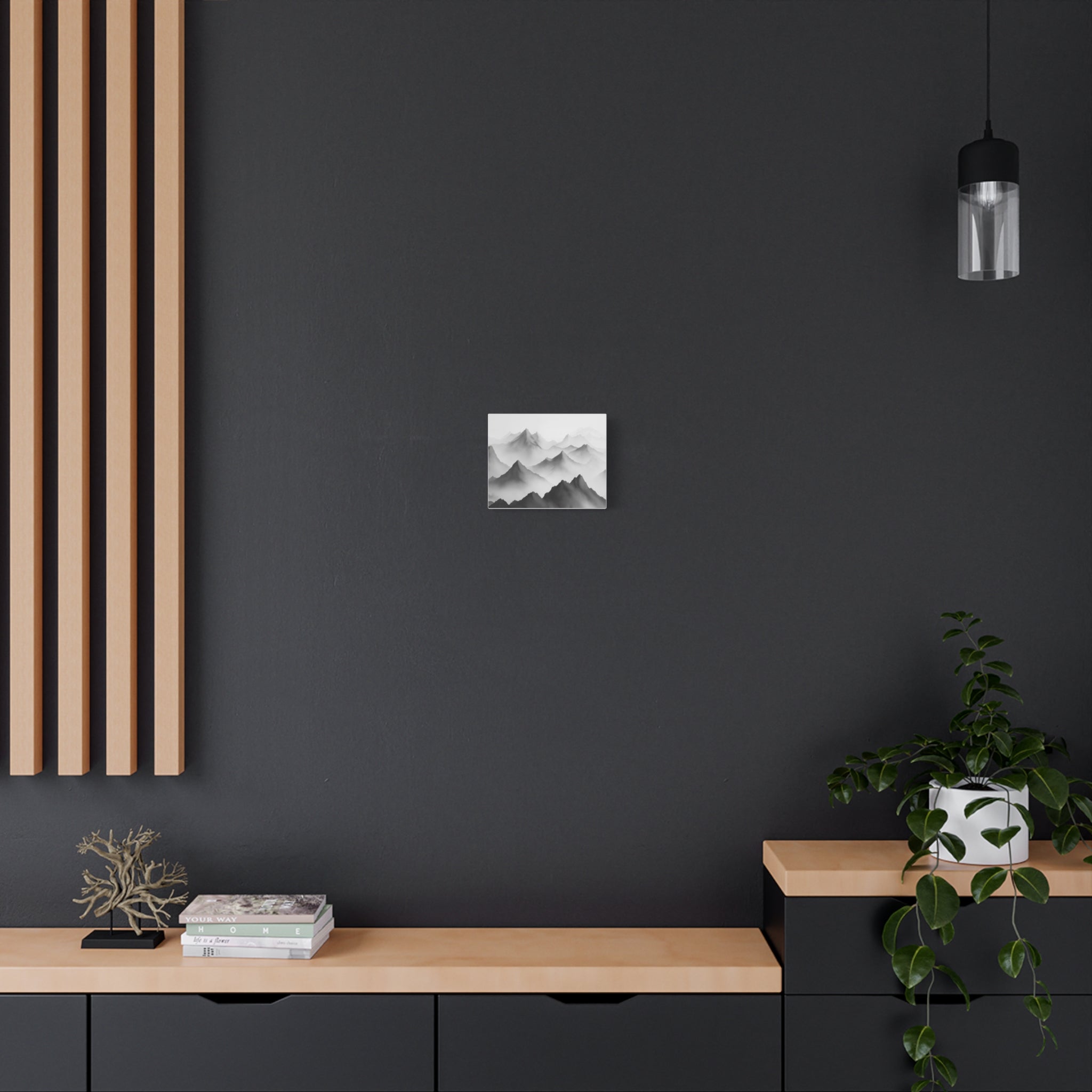 Black and White Mountain Canvas Print