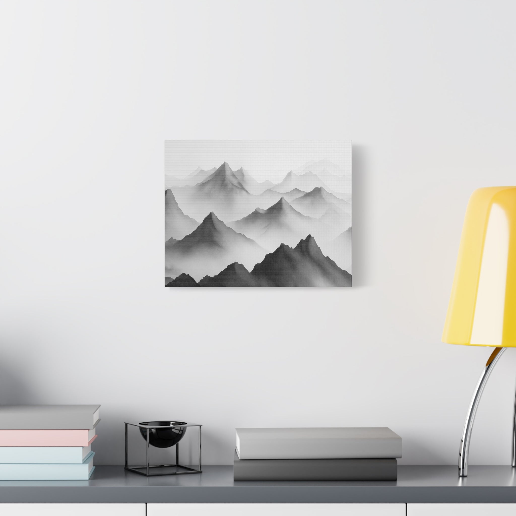 Black and White Mountain Canvas Print