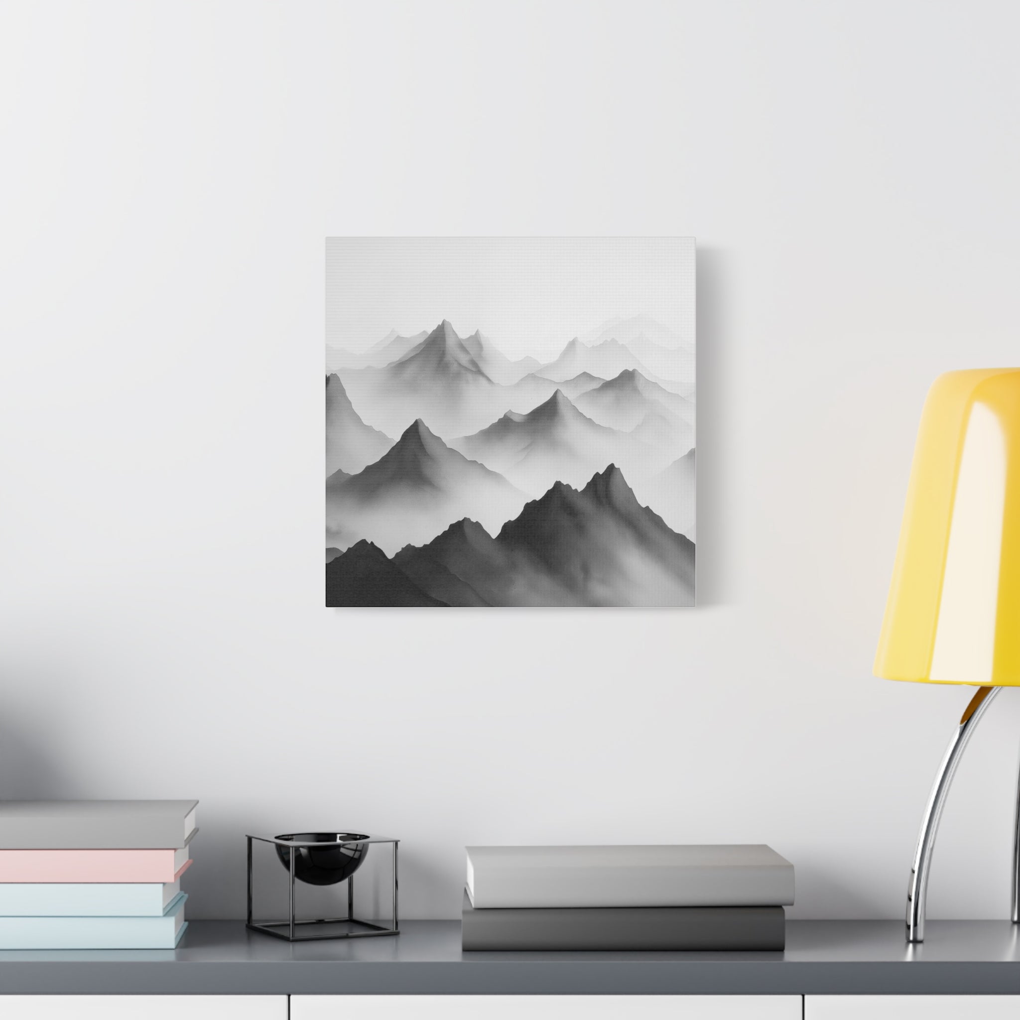 Black and White Mountain Canvas Print