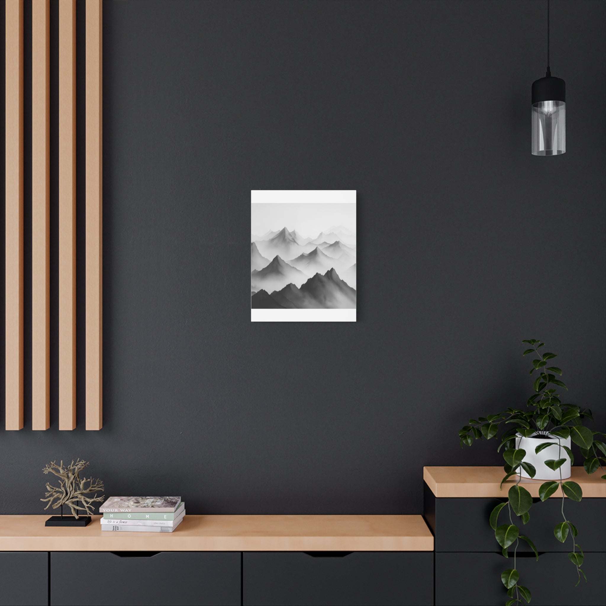 Black and White Mountain Canvas Print