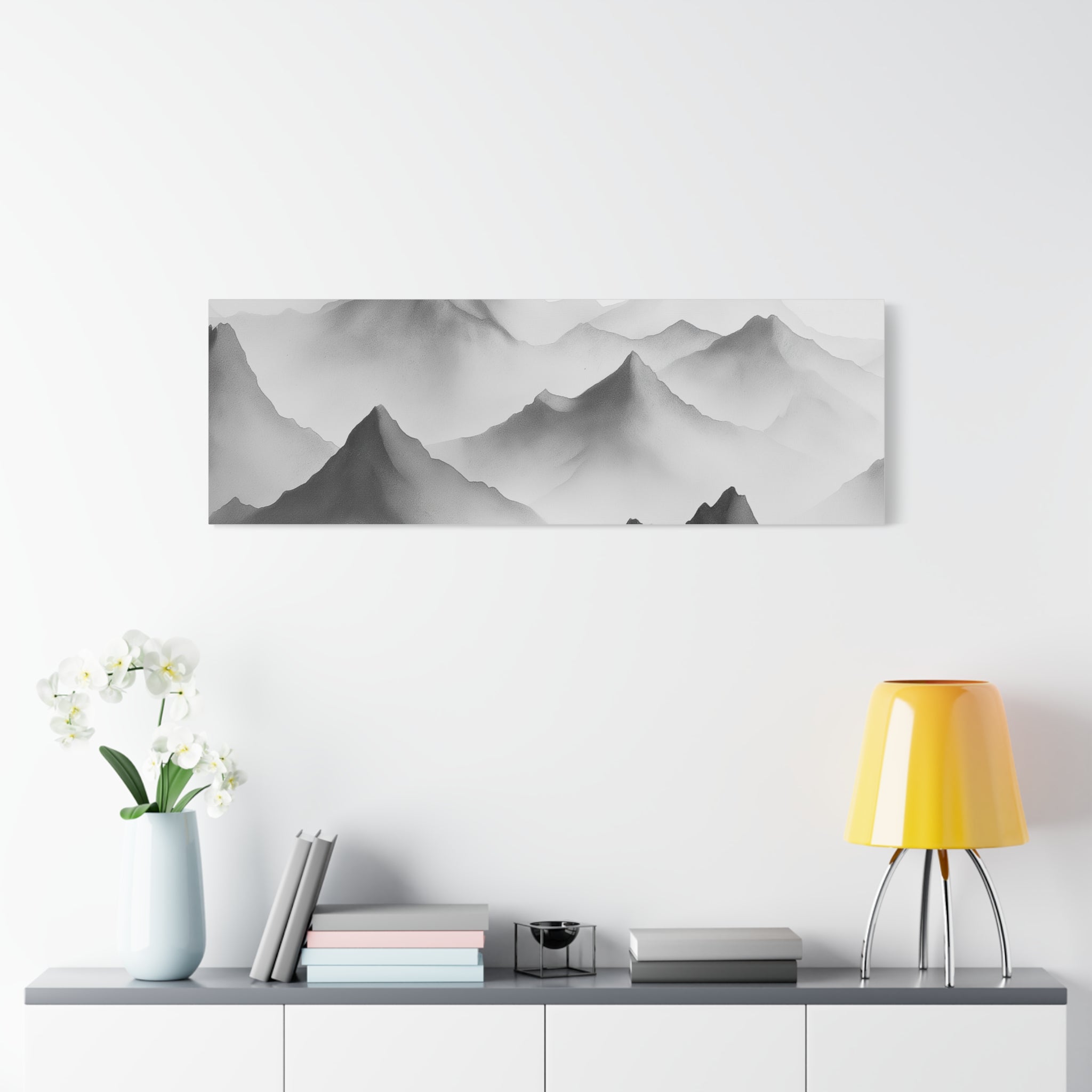 Black and White Mountain Canvas Print
