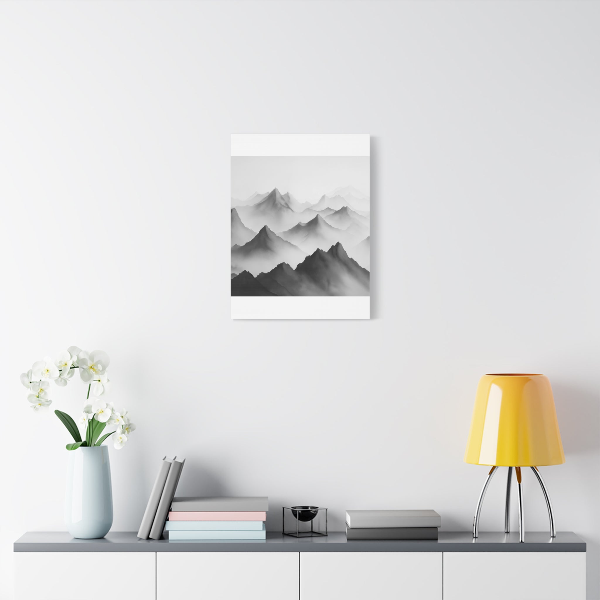 Black and White Mountain Canvas Print