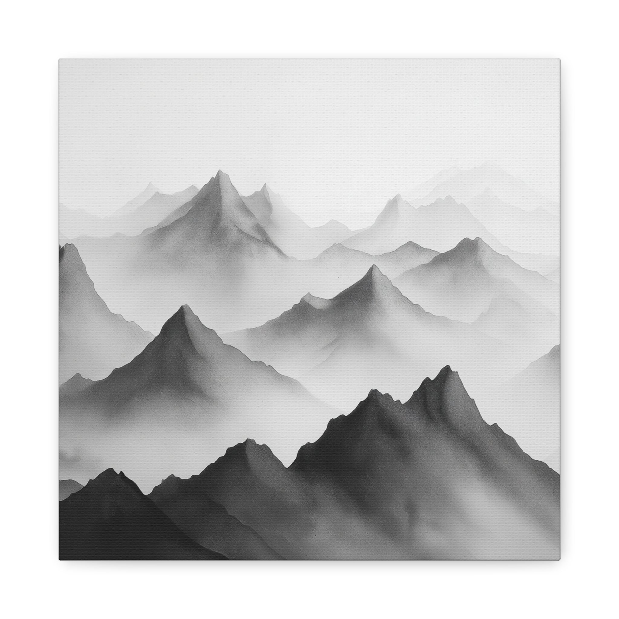 Black and White Mountain Canvas Print