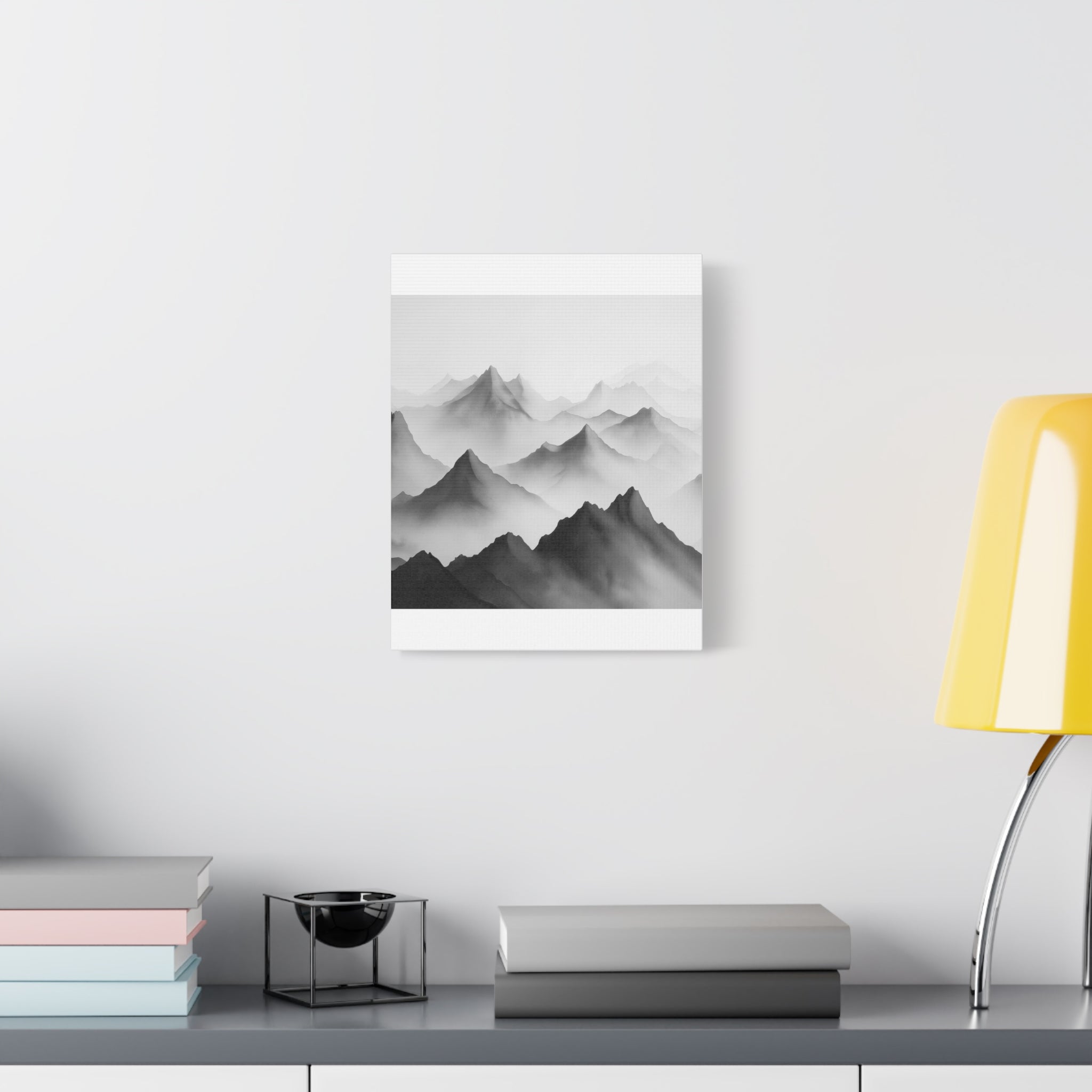 Black and White Mountain Canvas Print