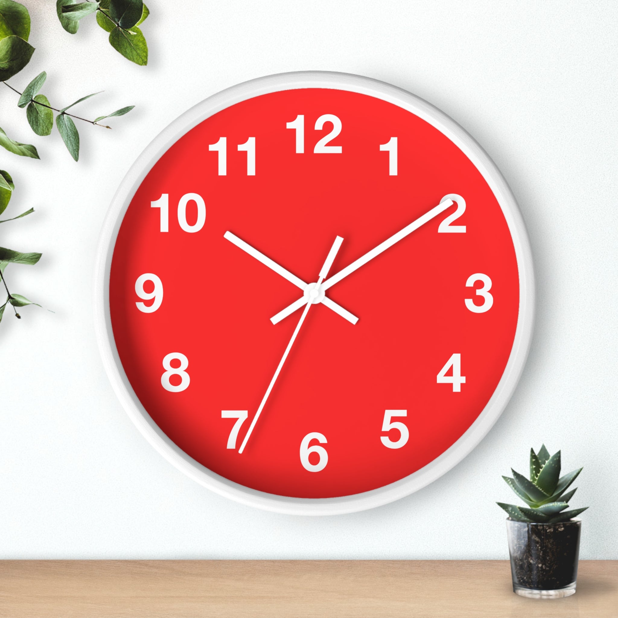 Vibrant Red Wall Clock