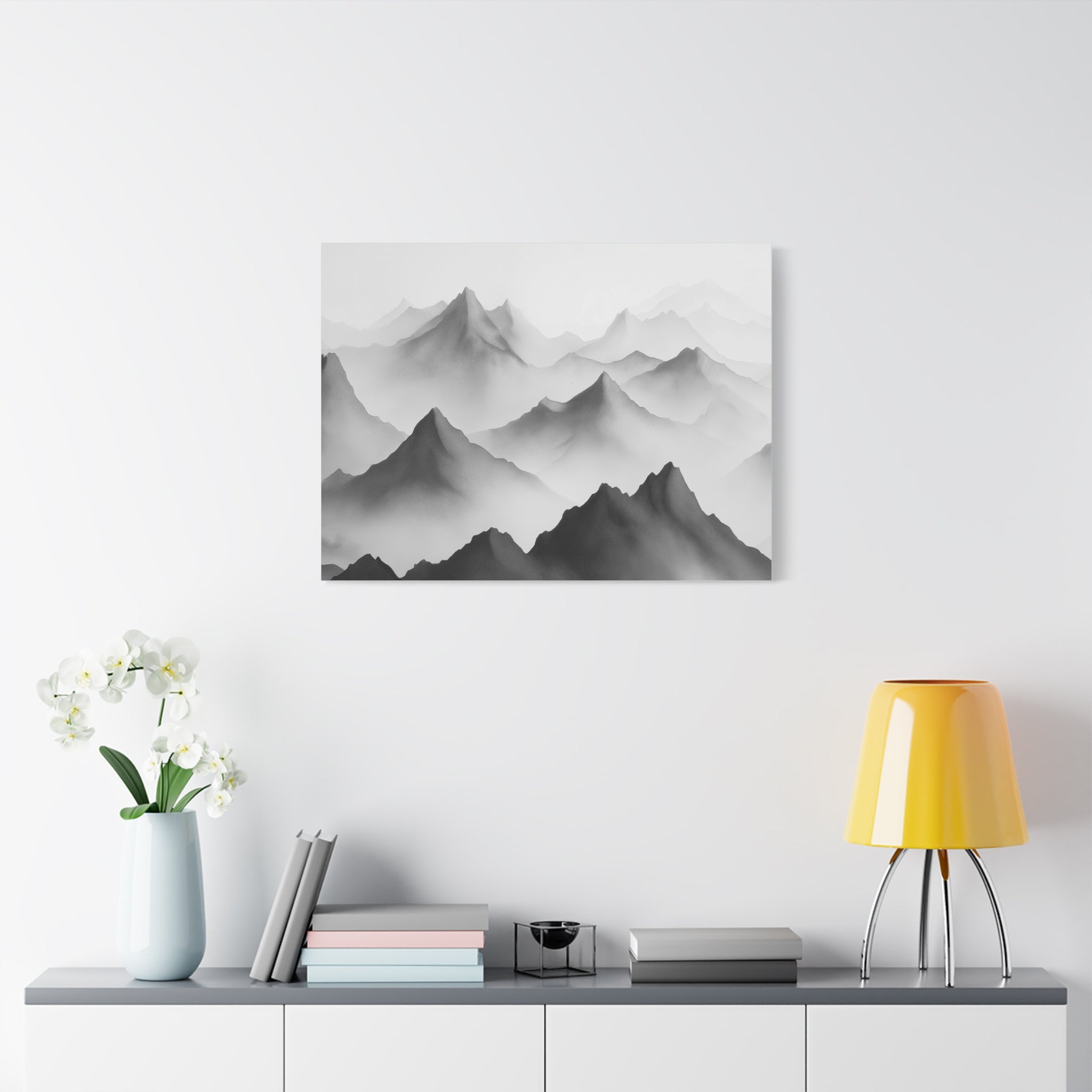 Black and White Mountain Canvas Print