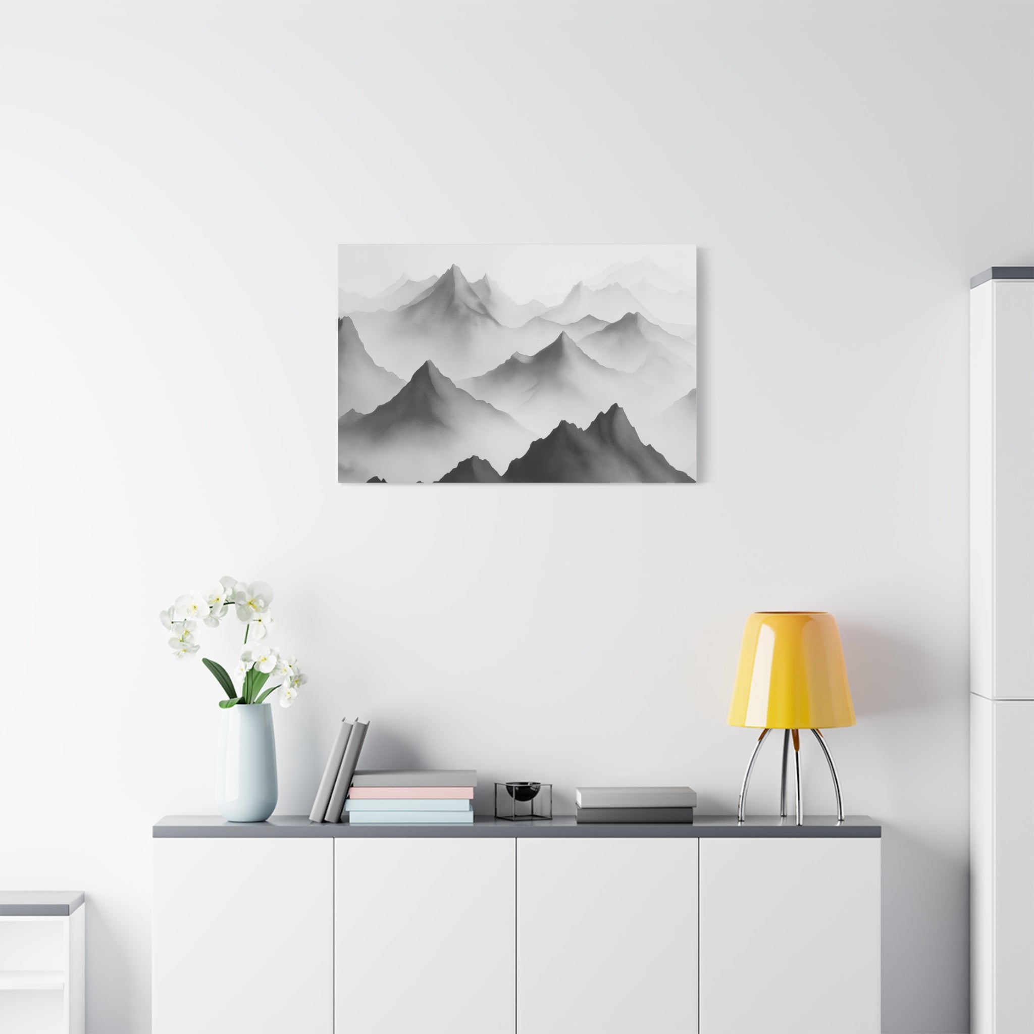 Black and White Mountain Canvas Print