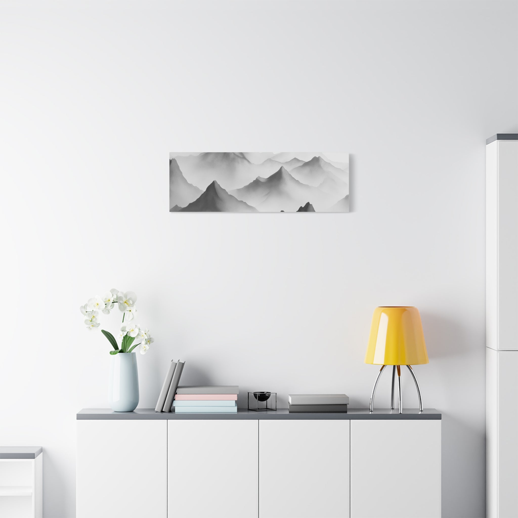 Black and White Mountain Canvas Print