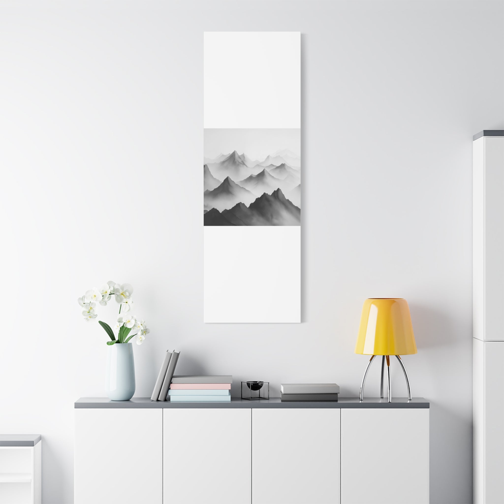 Black and White Mountain Canvas Print