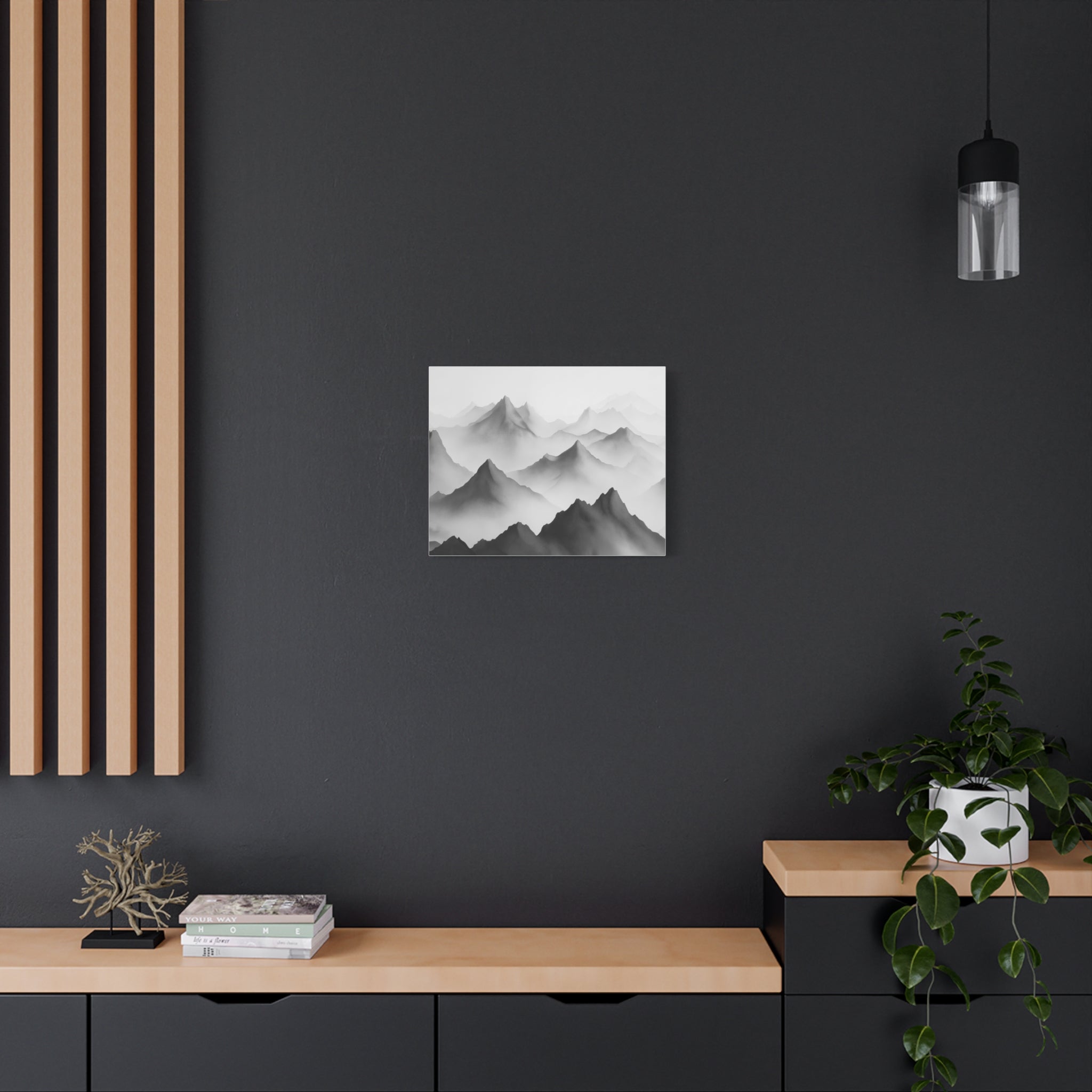 Black and White Mountain Canvas Print