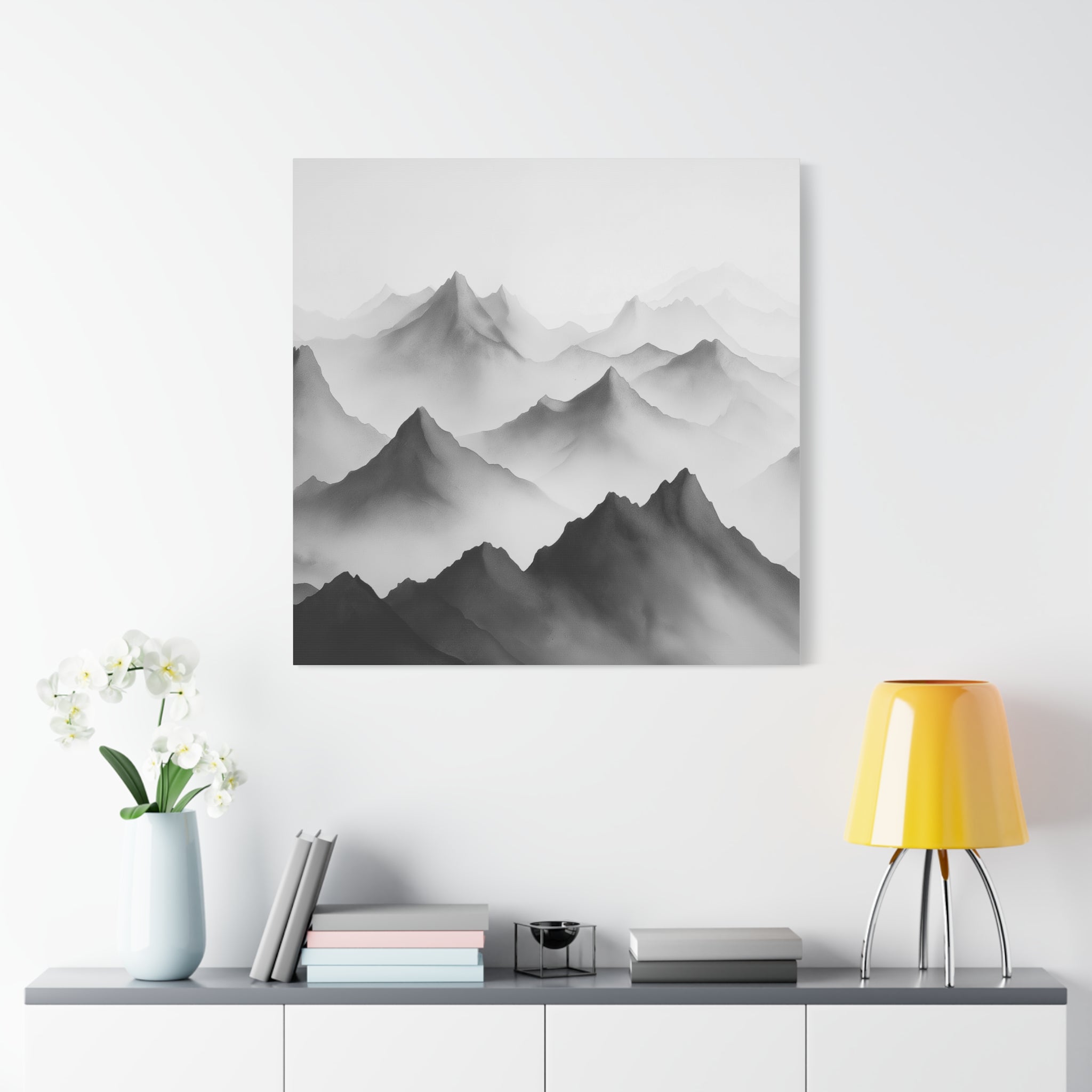 Black and White Mountain Canvas Print