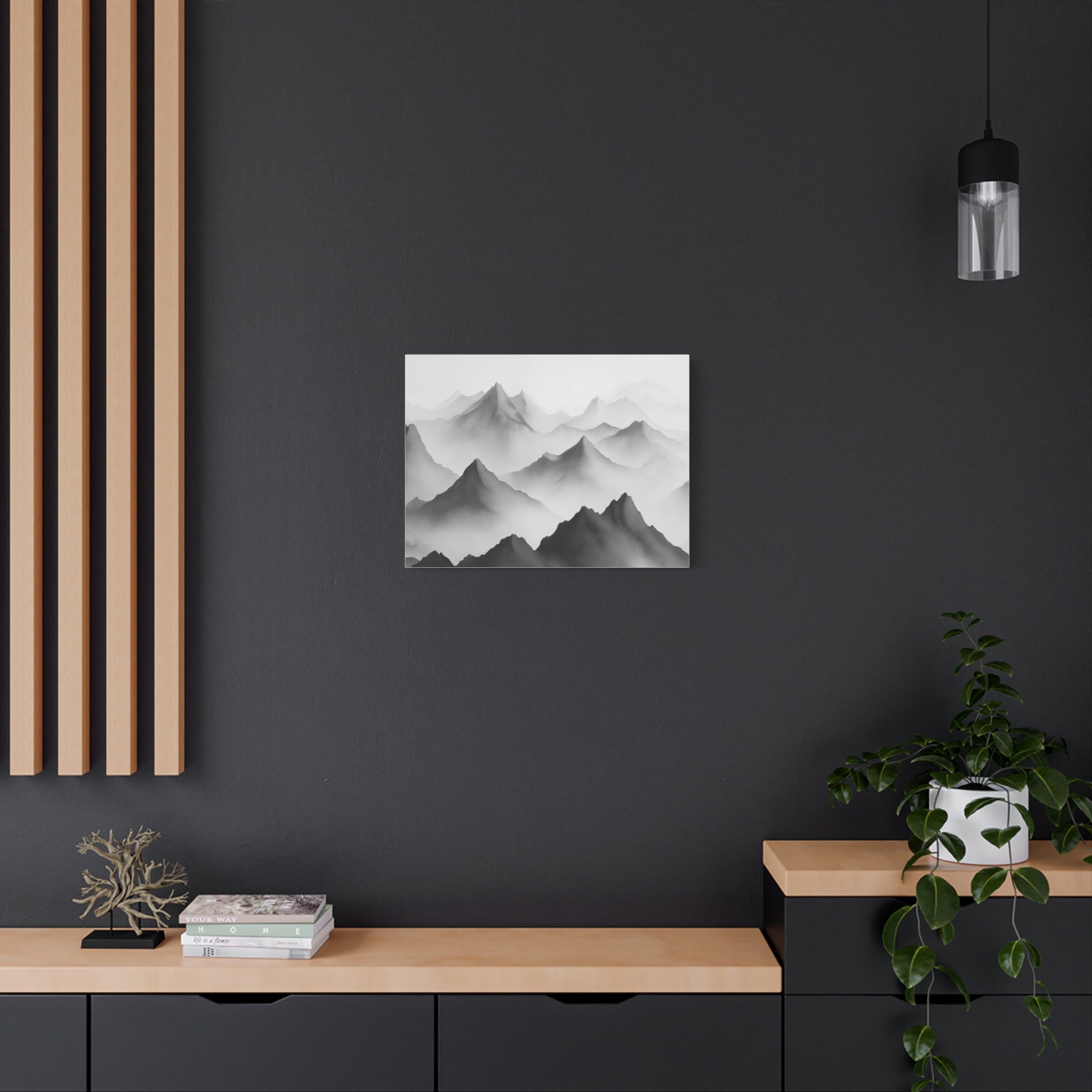 Black and White Mountain Canvas Print