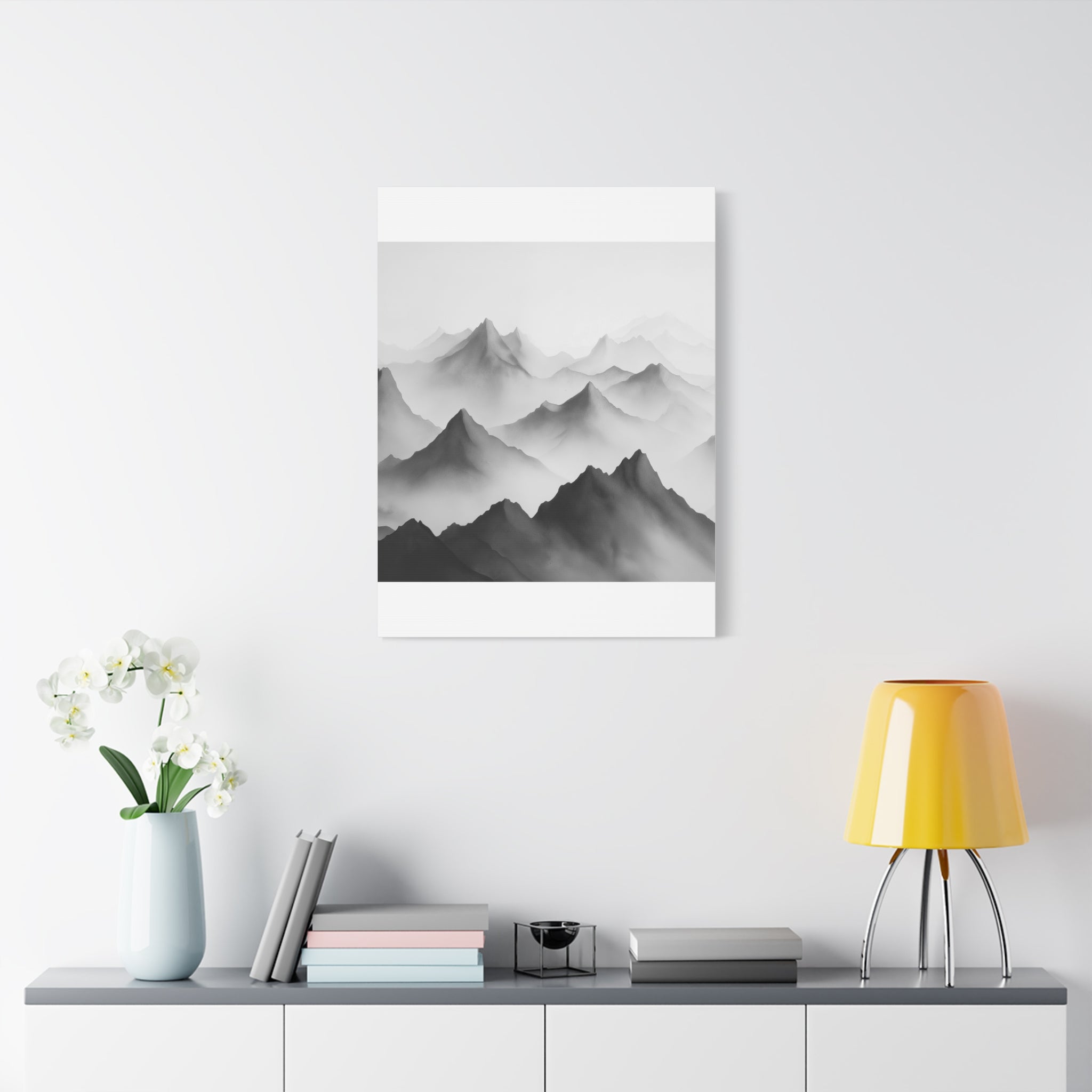 Black and White Mountain Canvas Print