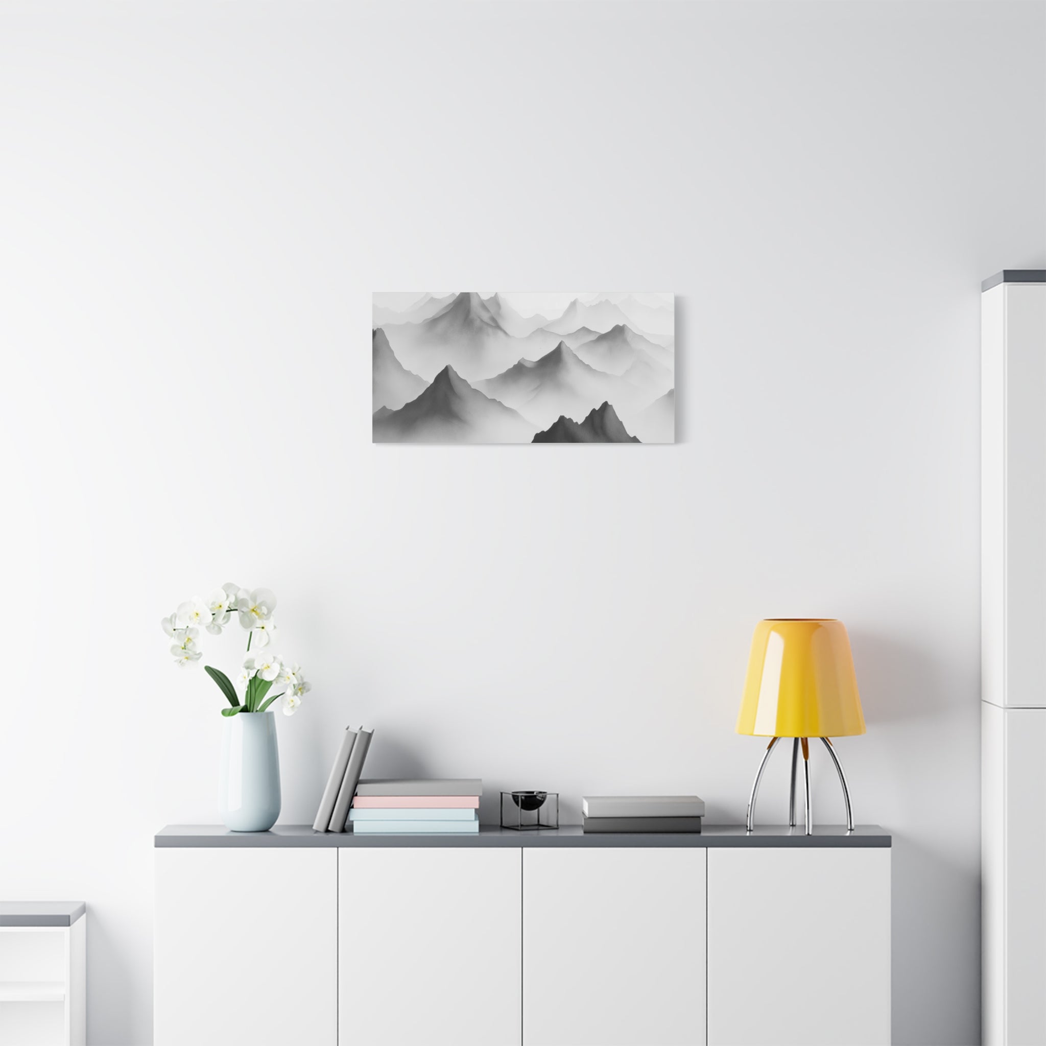 Black and White Mountain Canvas Print