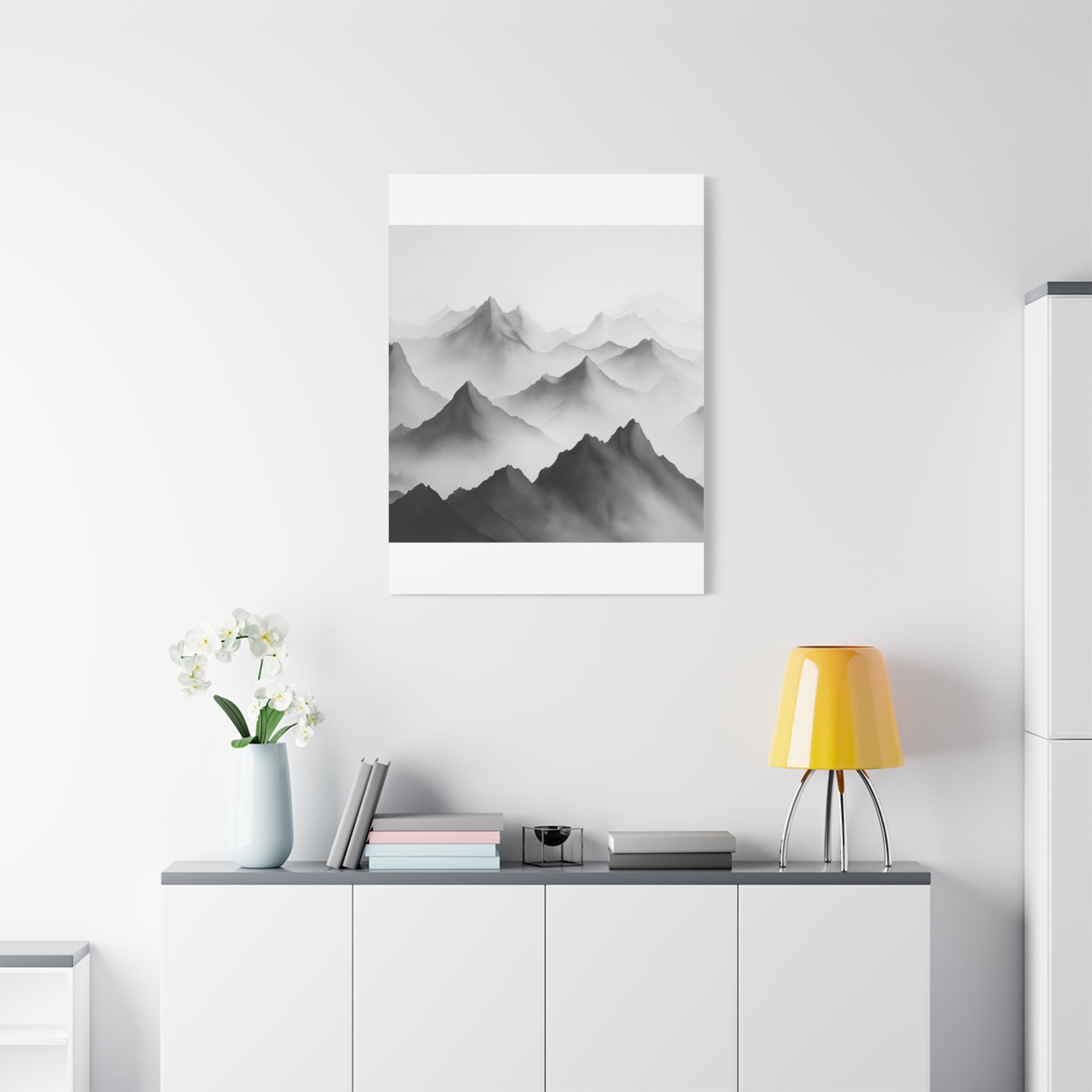 Black and White Mountain Canvas Print