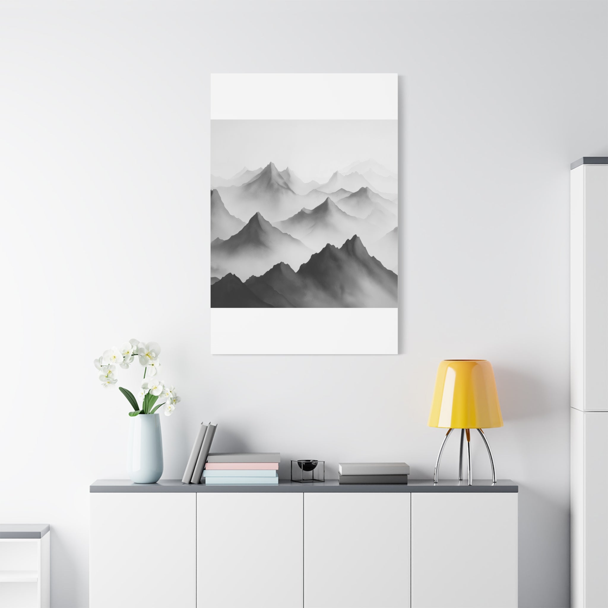 Black and White Mountain Canvas Print