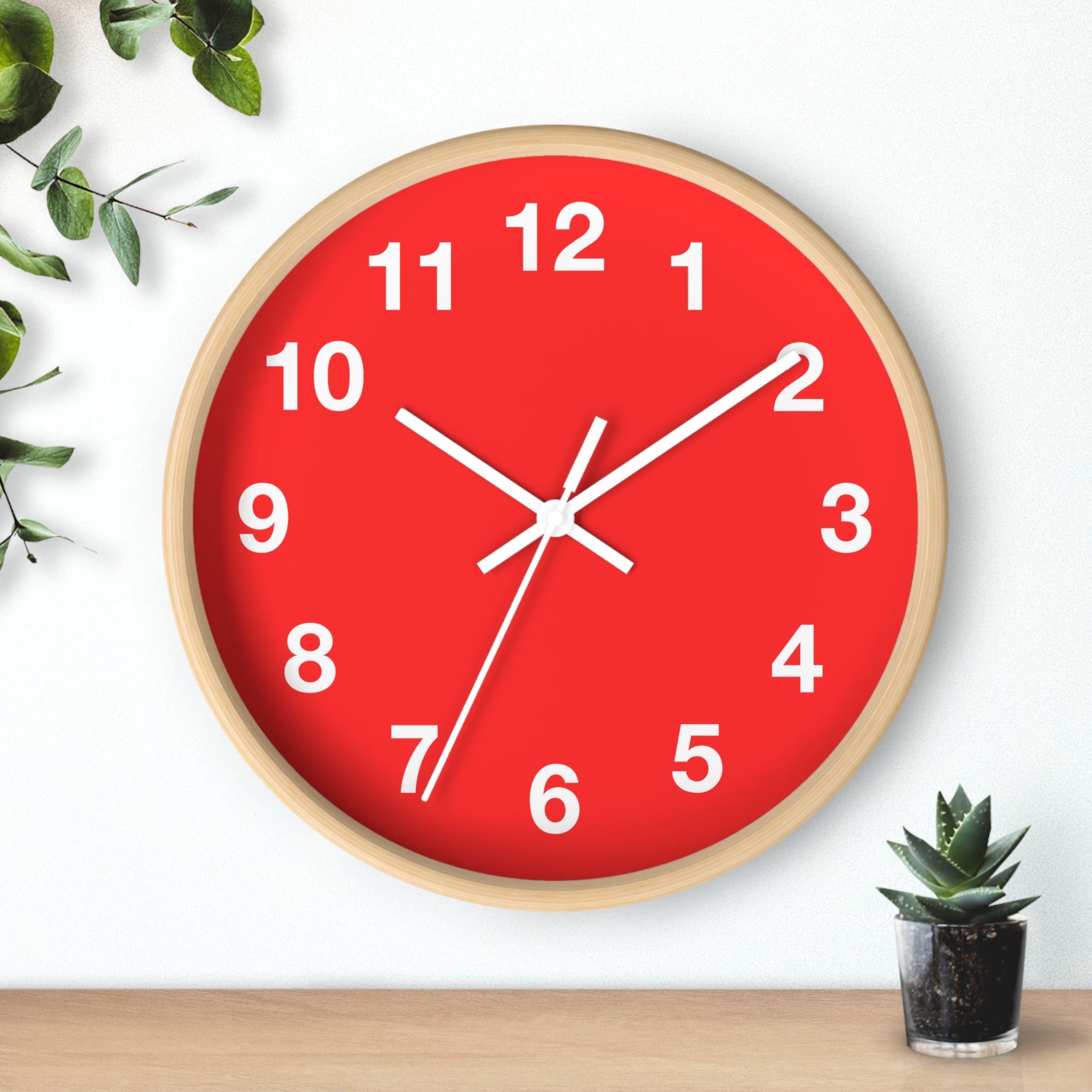 Vibrant Red Wall Clock