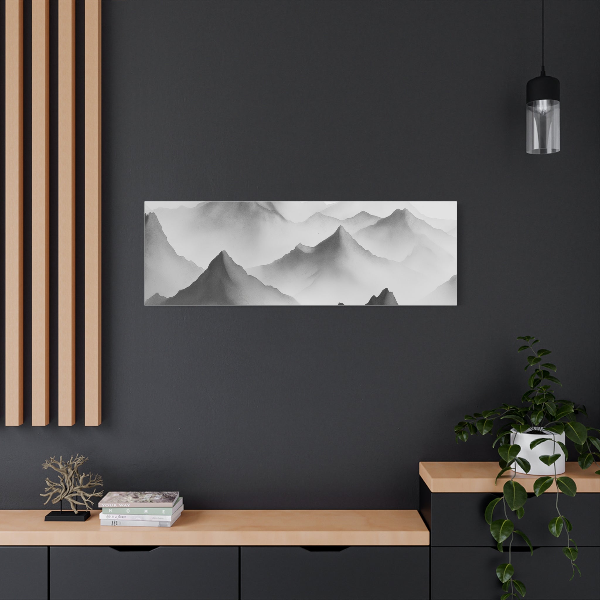 Black and White Mountain Canvas Print
