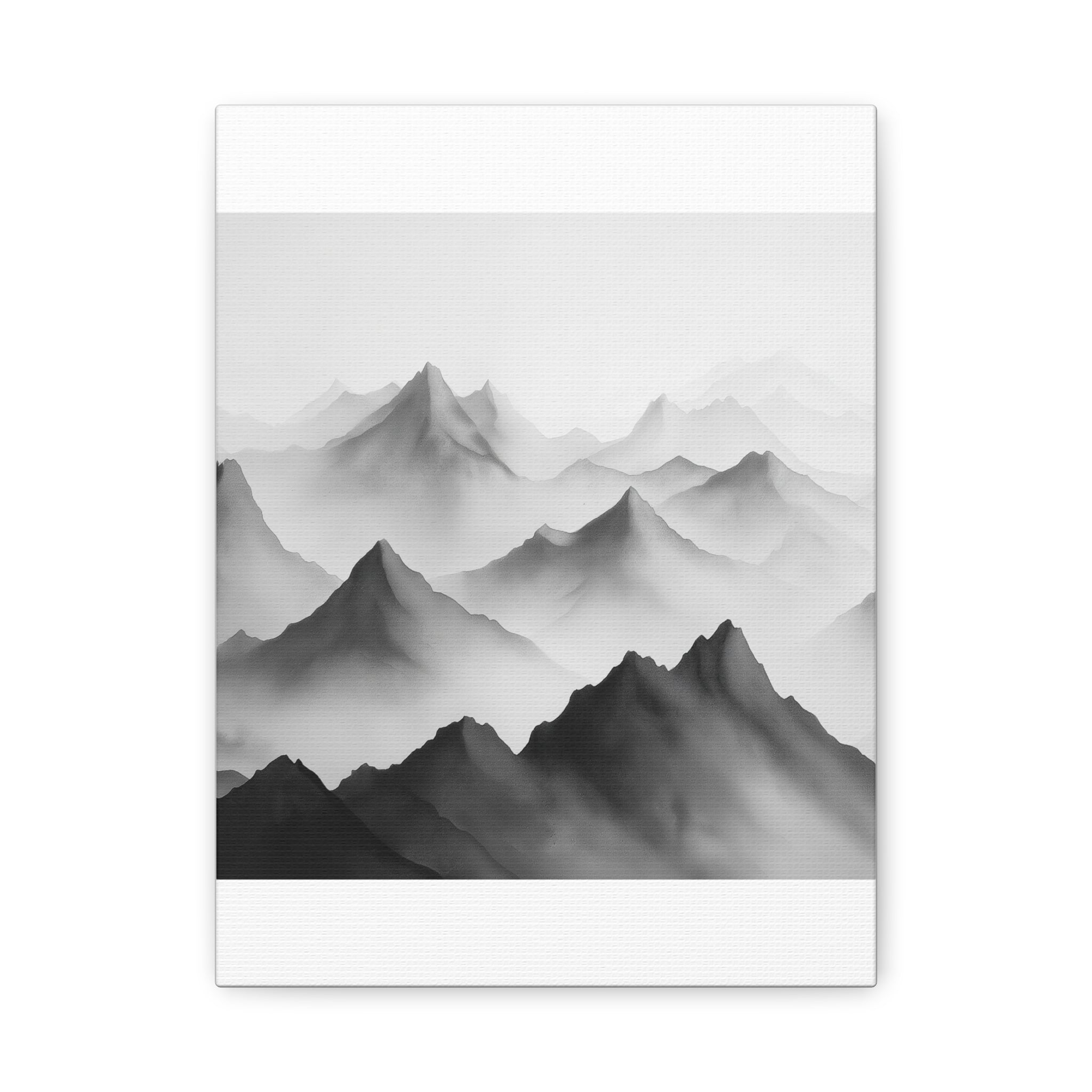 Black and White Mountain Canvas Print