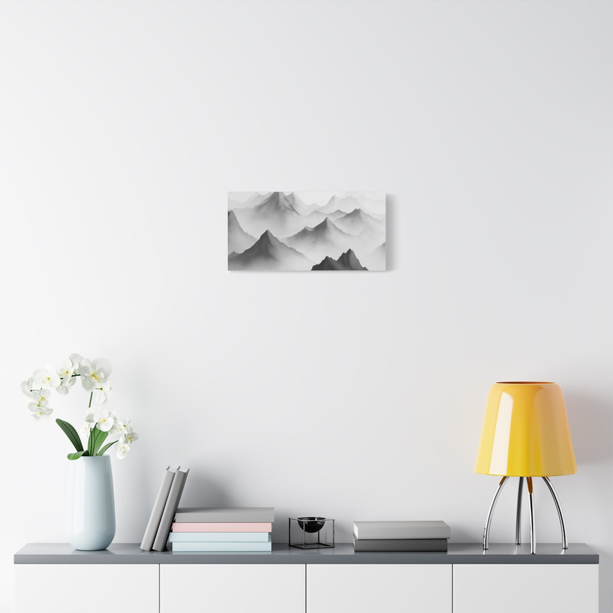 Black and White Mountain Canvas Print
