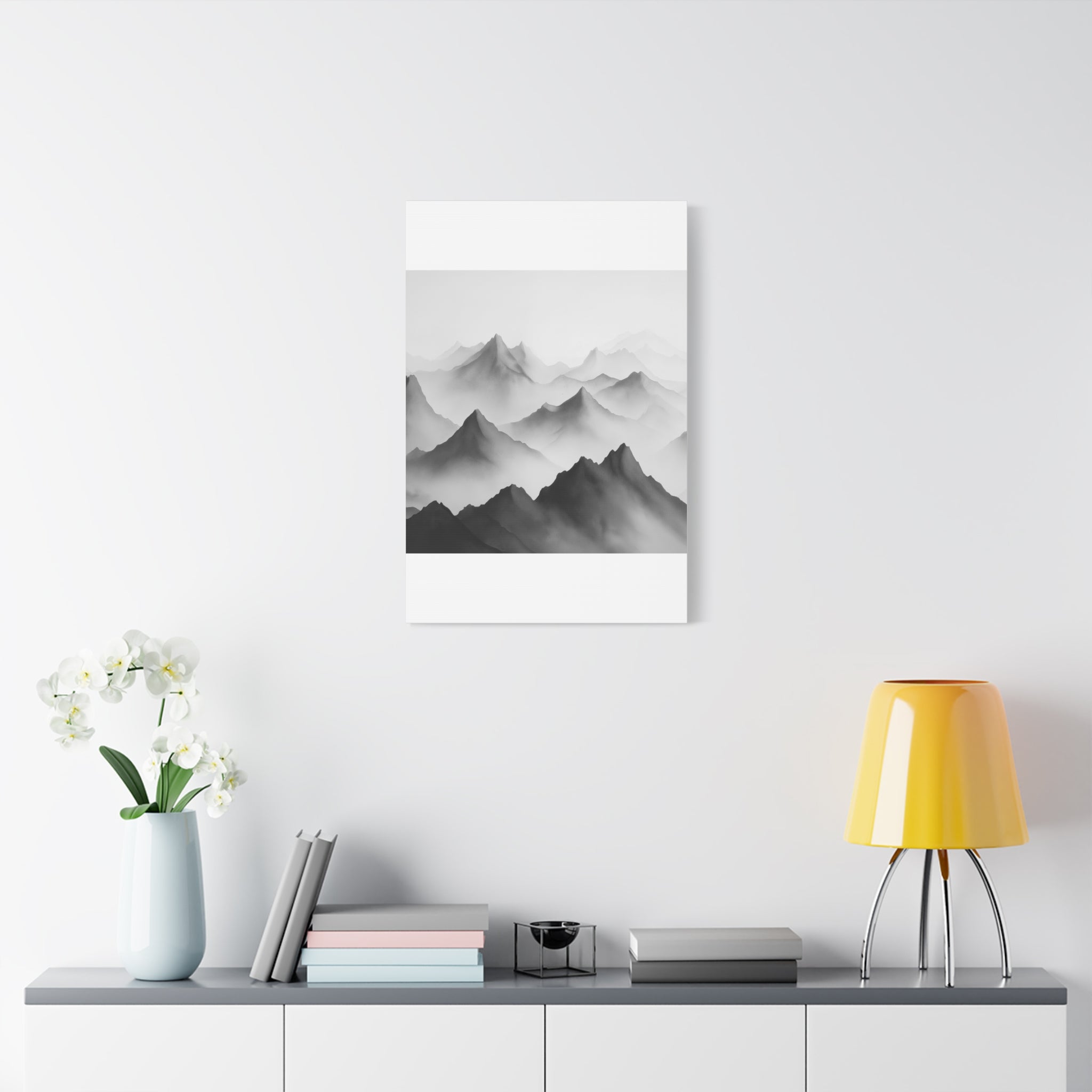 Black and White Mountain Canvas Print