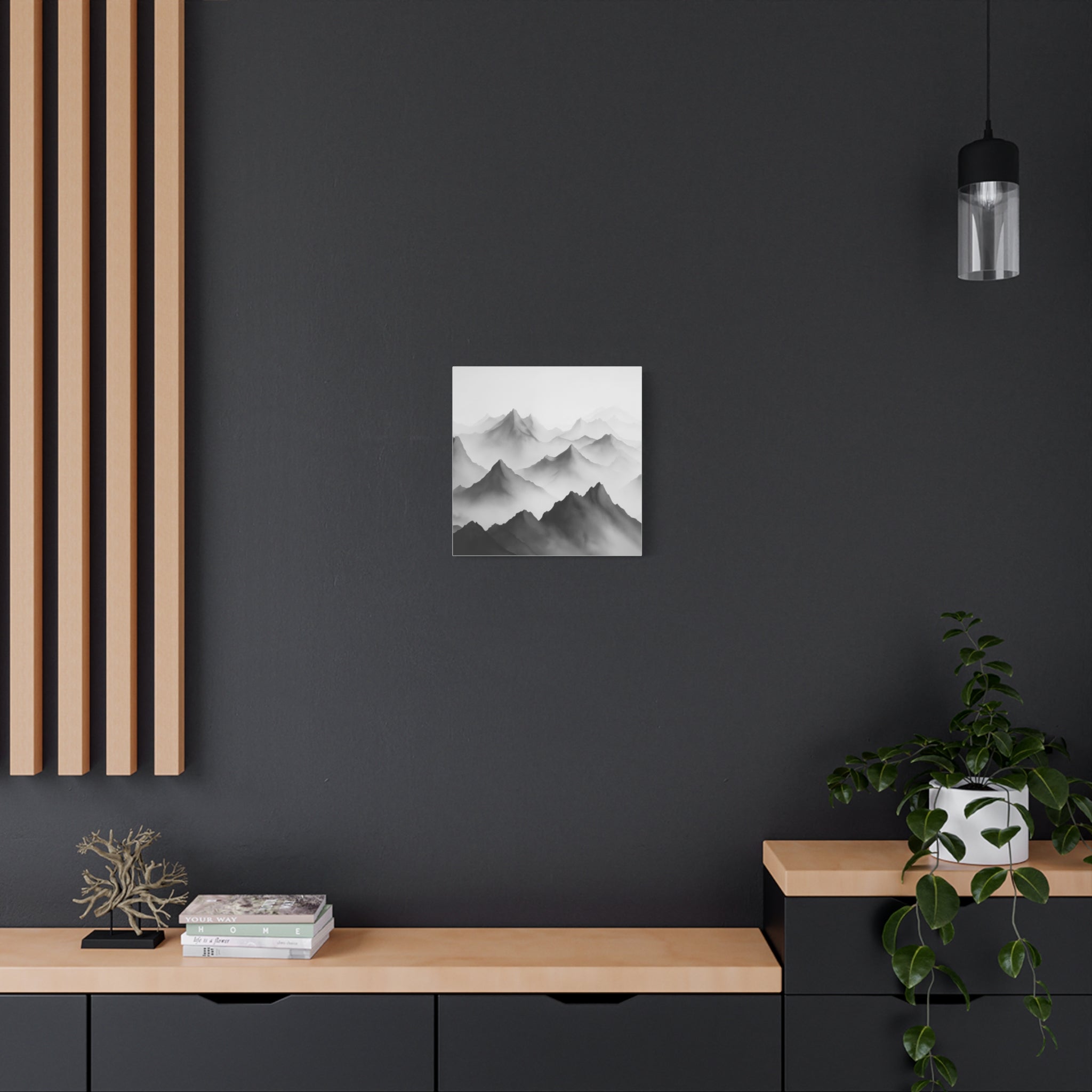 Black and White Mountain Canvas Print