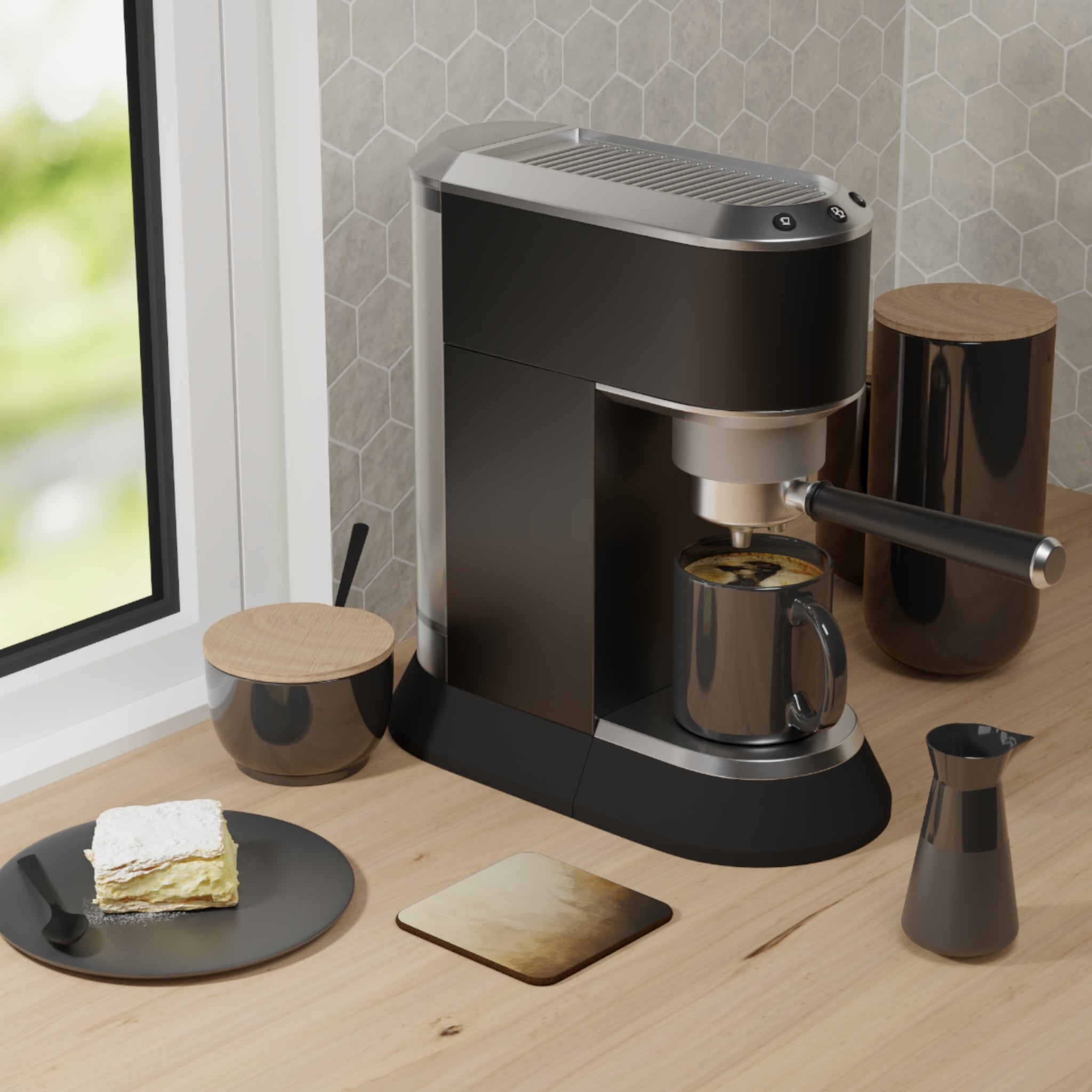 Elegant Textured Hardboard Coaster Set