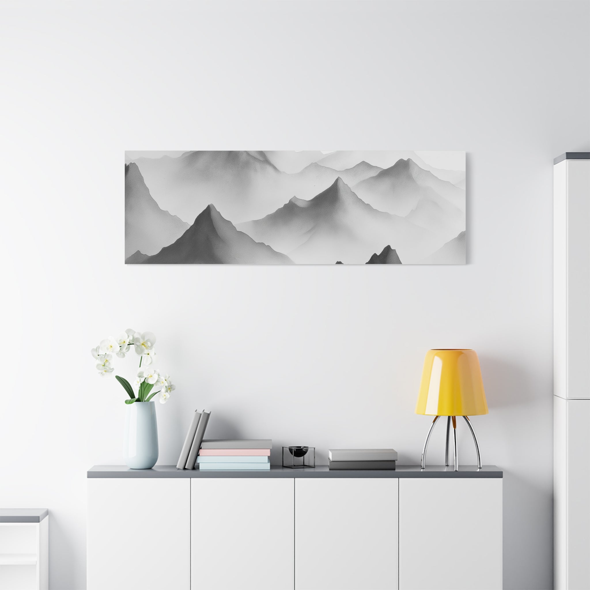 Black and White Mountain Canvas Print