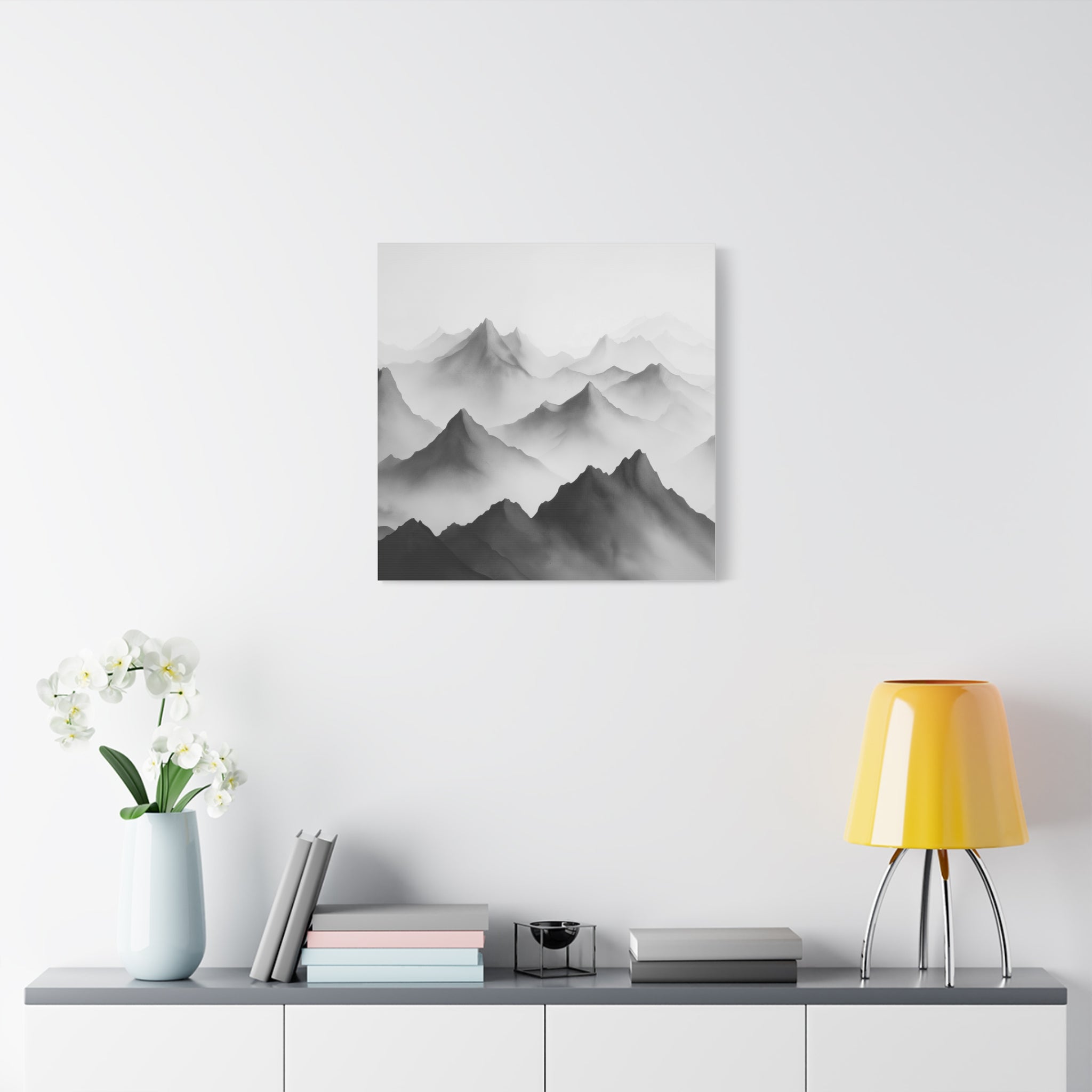 Black and White Mountain Canvas Print