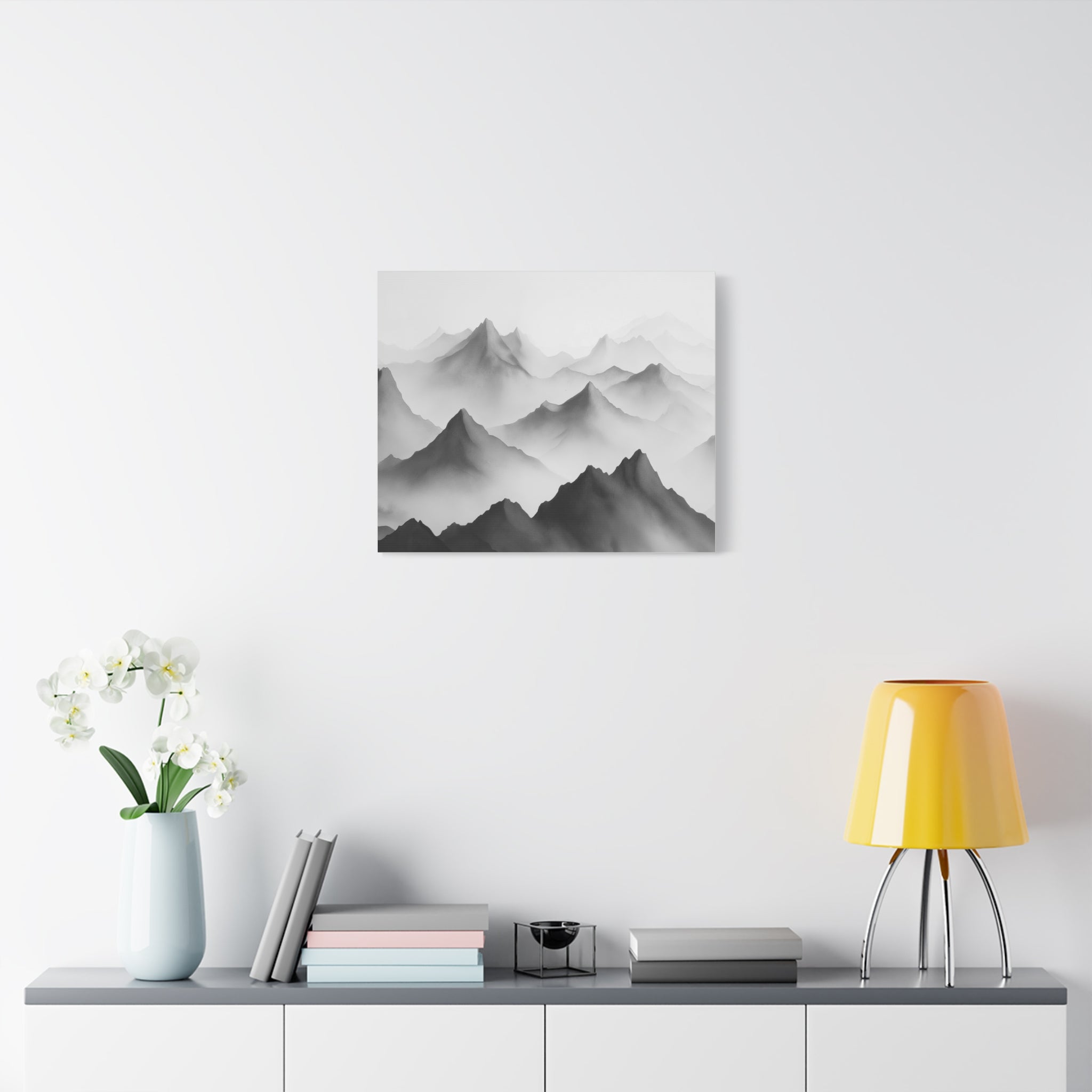 Black and White Mountain Canvas Print