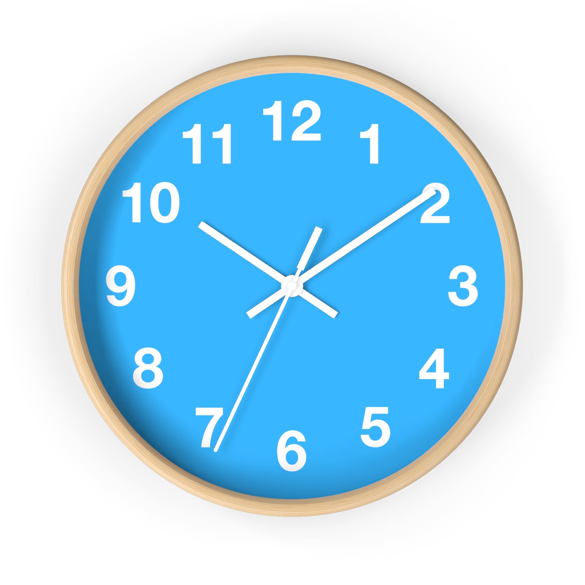 Bright Blue Modern Wall Clock