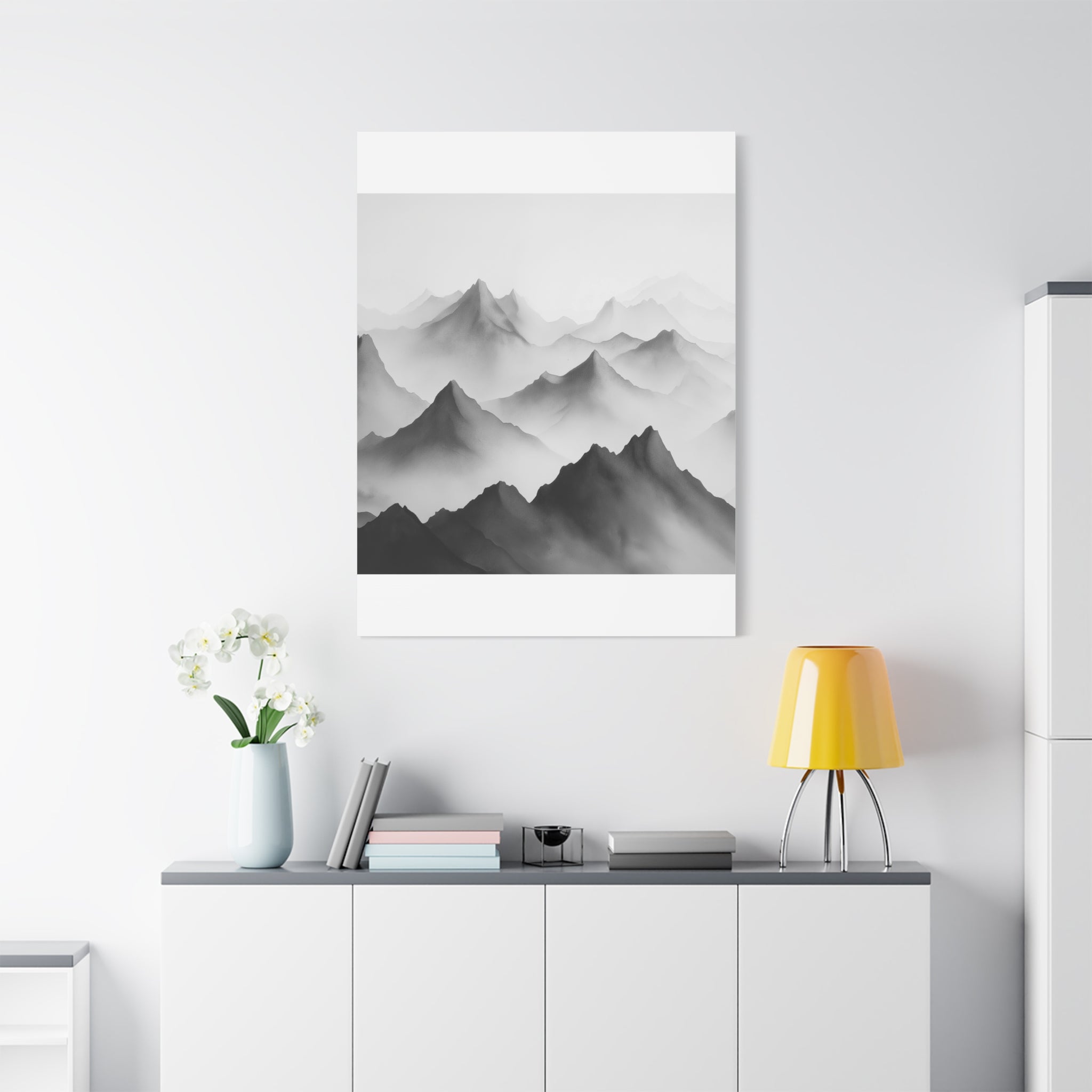 Black and White Mountain Canvas Print