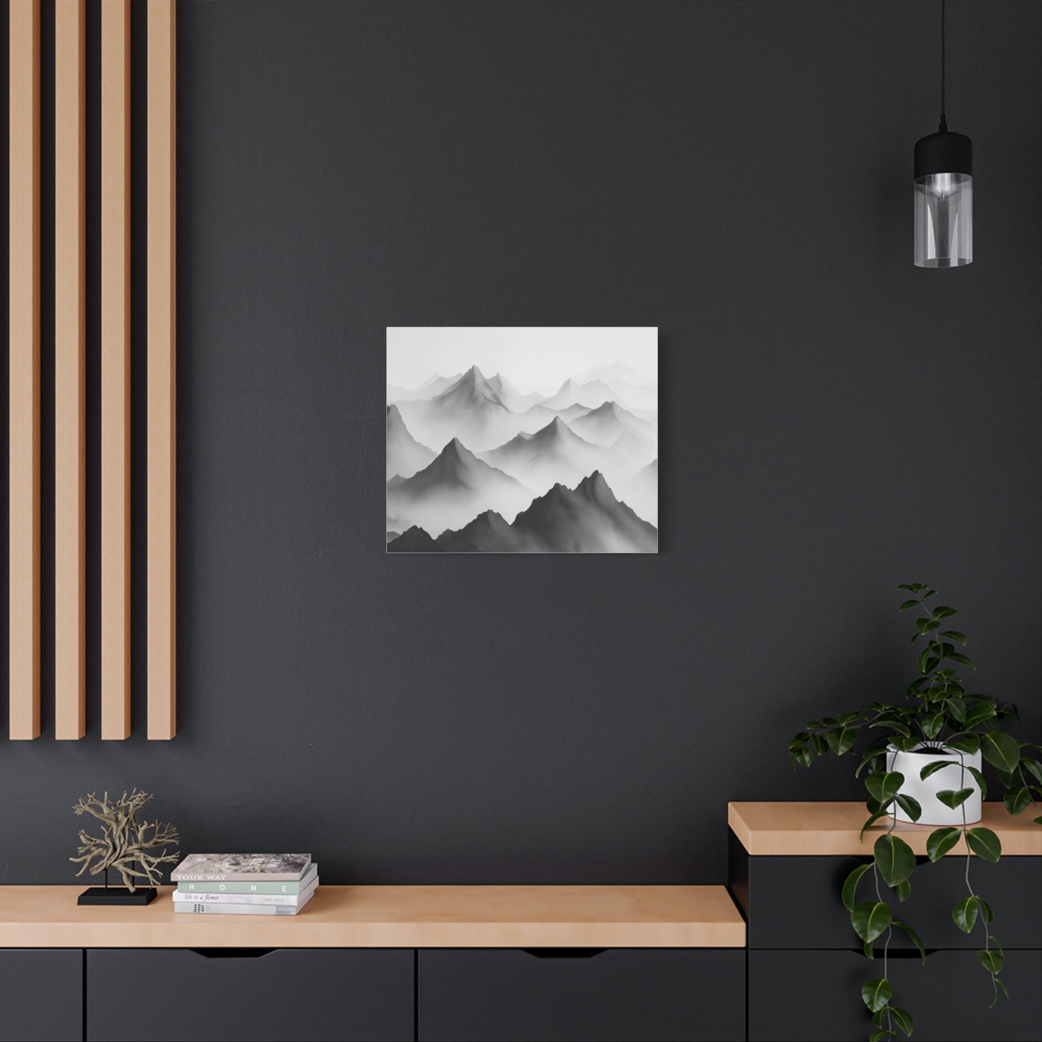 Black and White Mountain Canvas Print