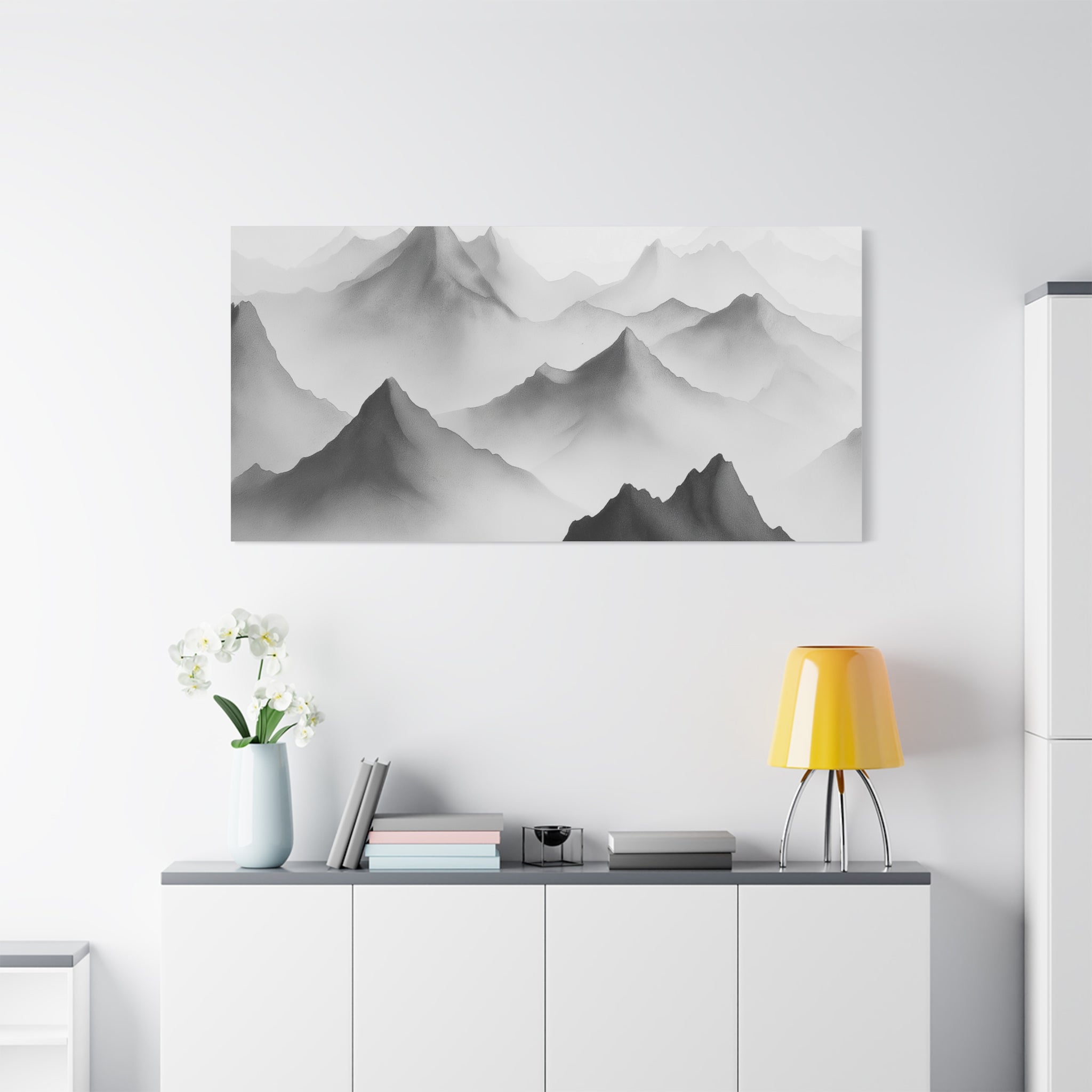 Black and White Mountain Canvas Print