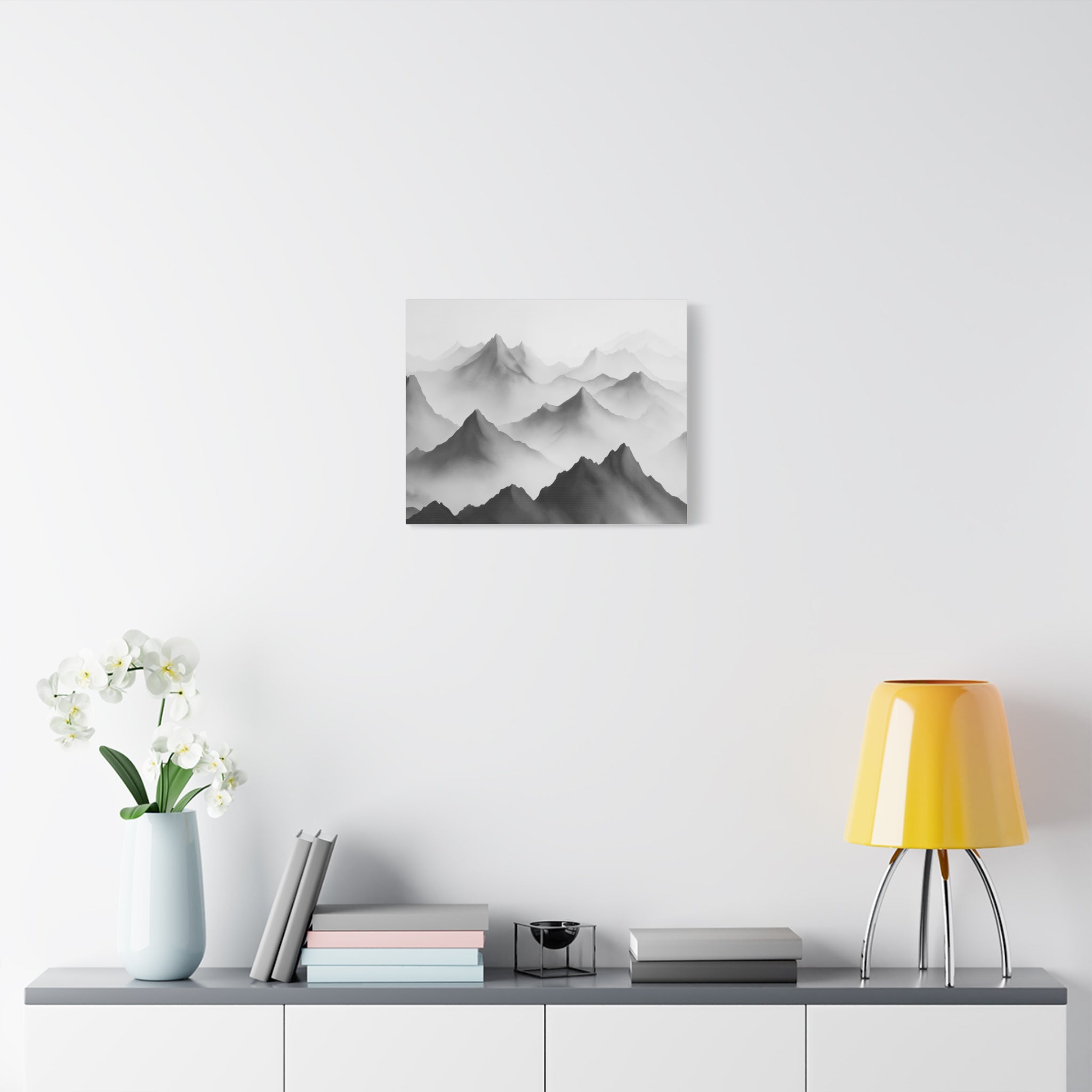 Black and White Mountain Canvas Print