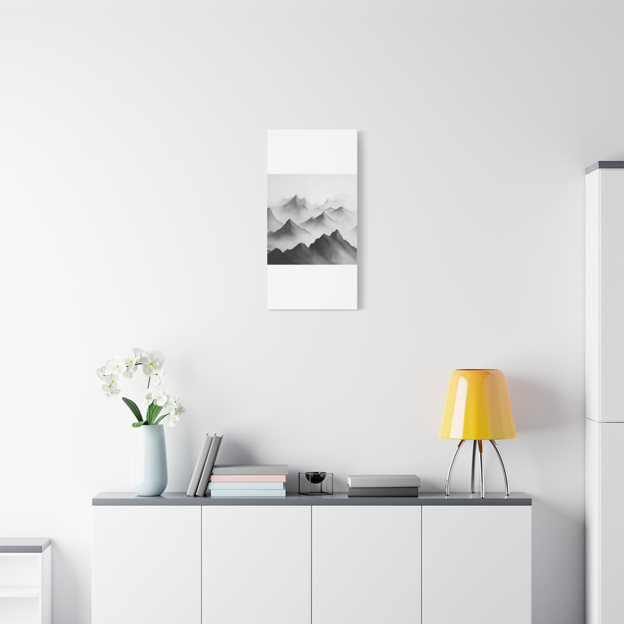 Black and White Mountain Canvas Print
