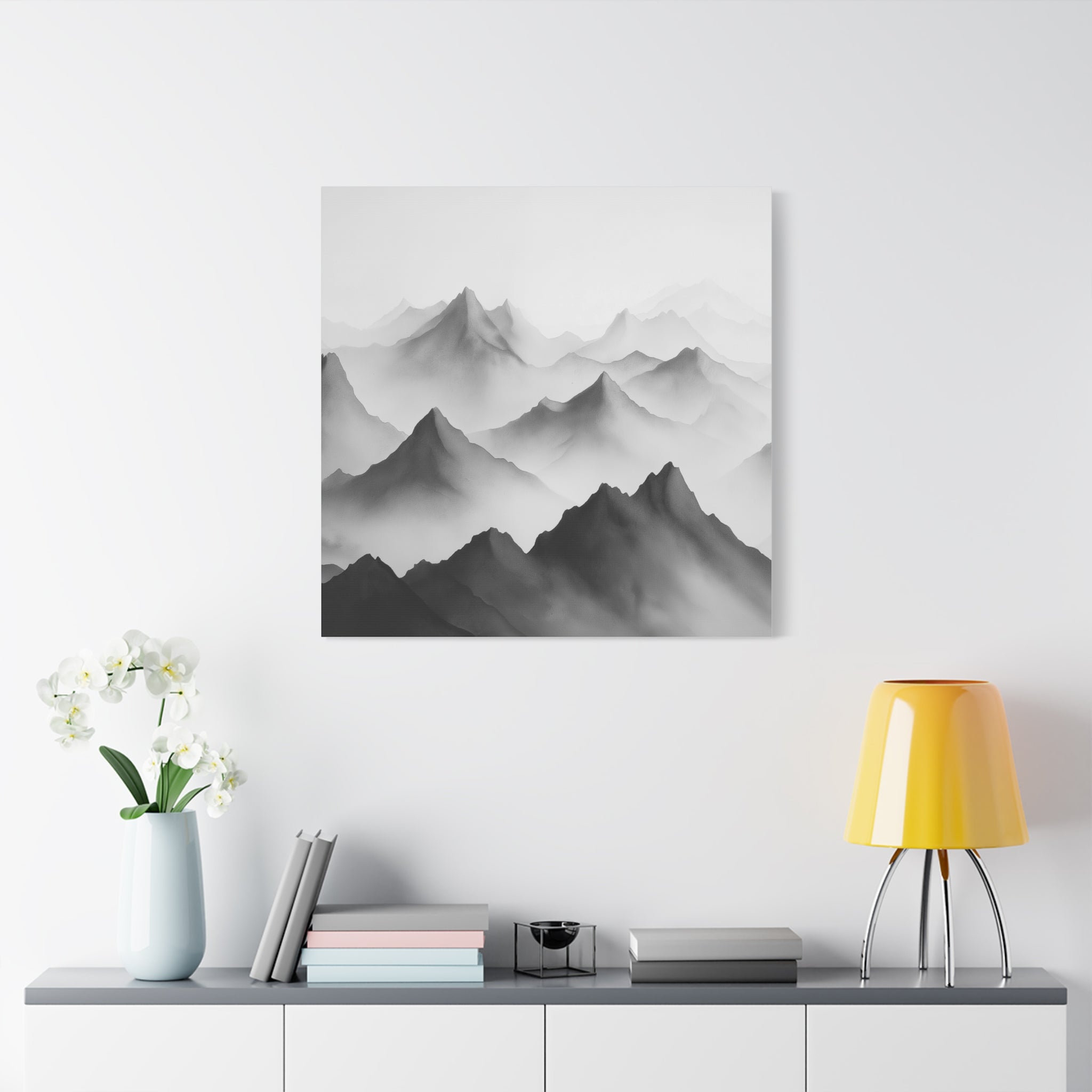 Black and White Mountain Canvas Print