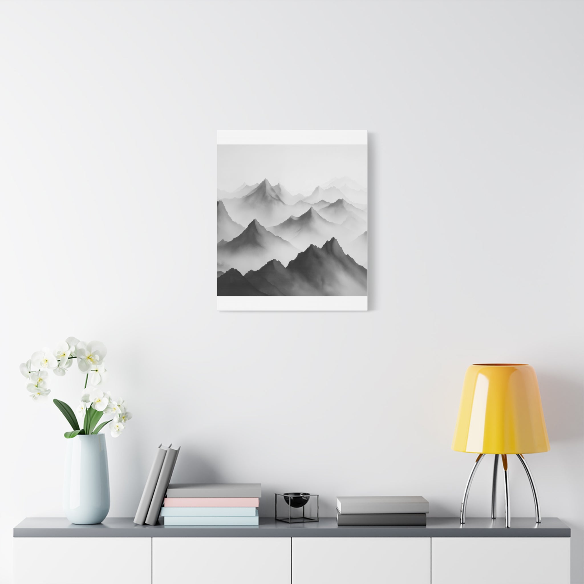Black and White Mountain Canvas Print