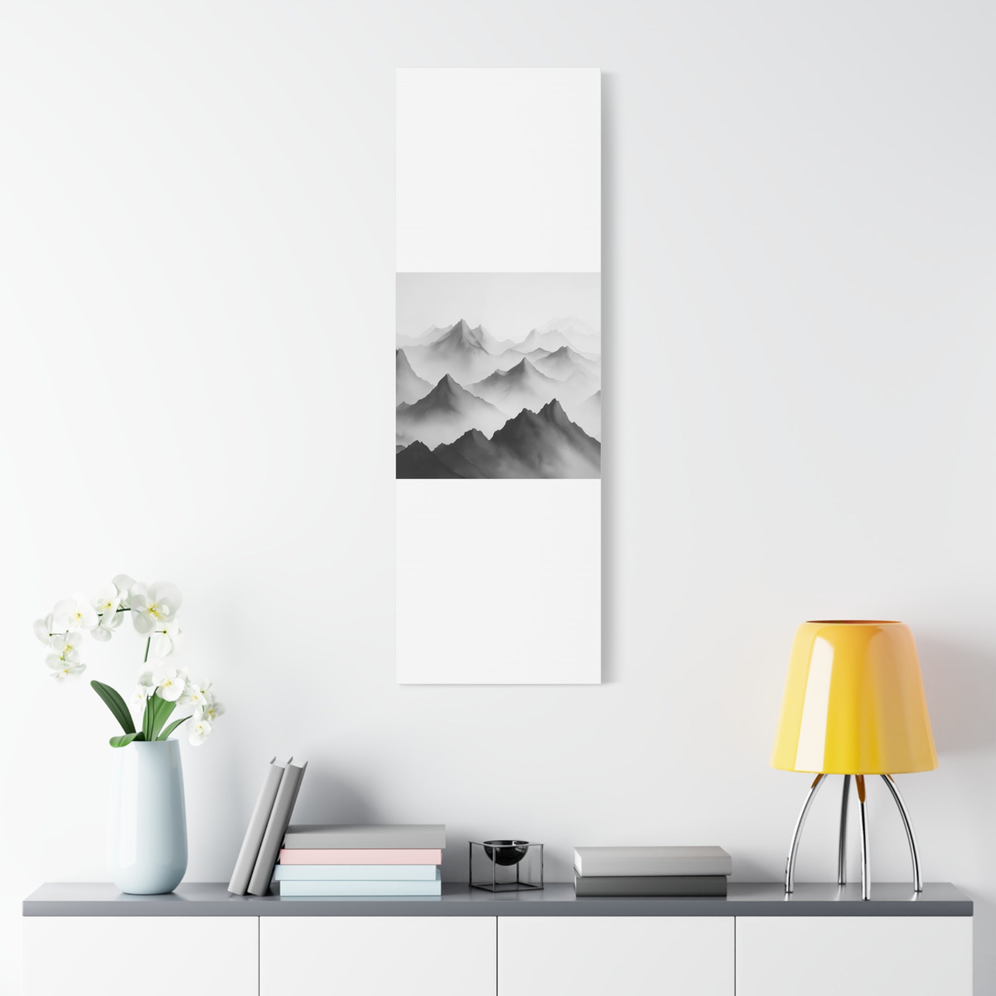 Black and White Mountain Canvas Print
